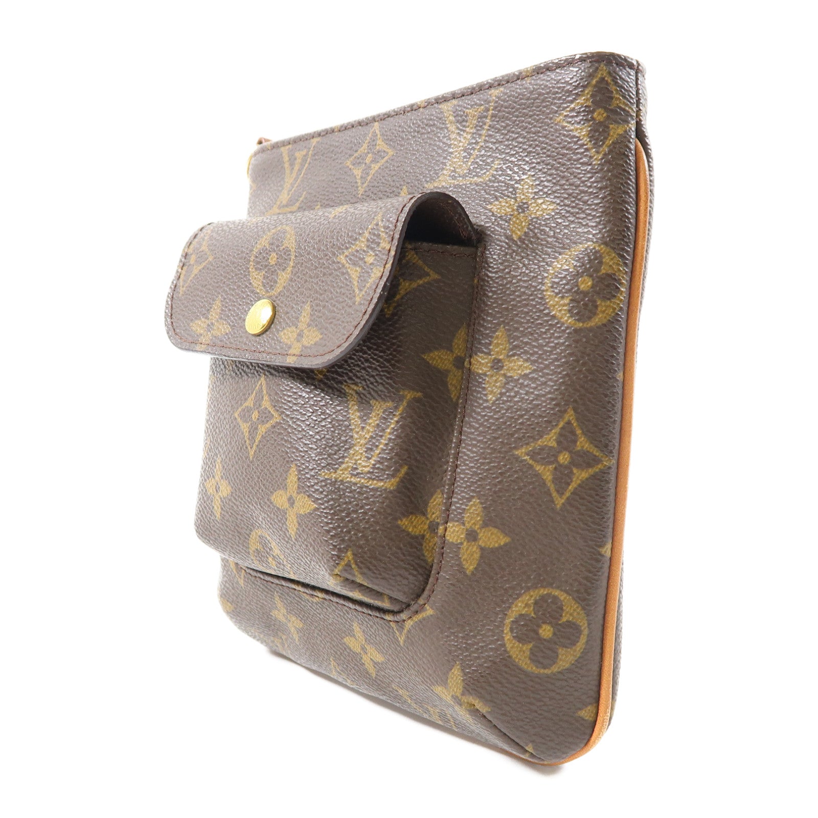 LOUIS VUITTON Monogram Partition Pouch金扣手拿包啡色