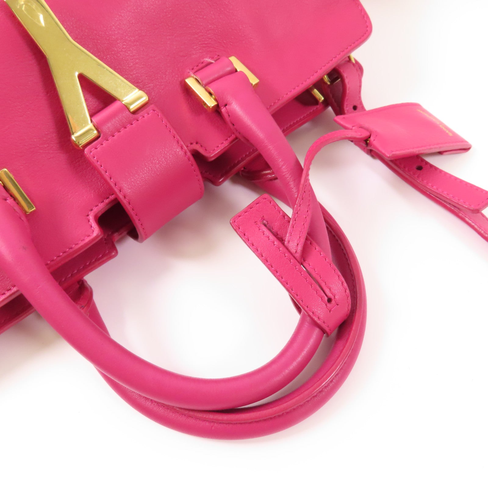 YVES SAINT LAURENT 牛皮皮革Y Cabas金扣手挽肩背兩用袋