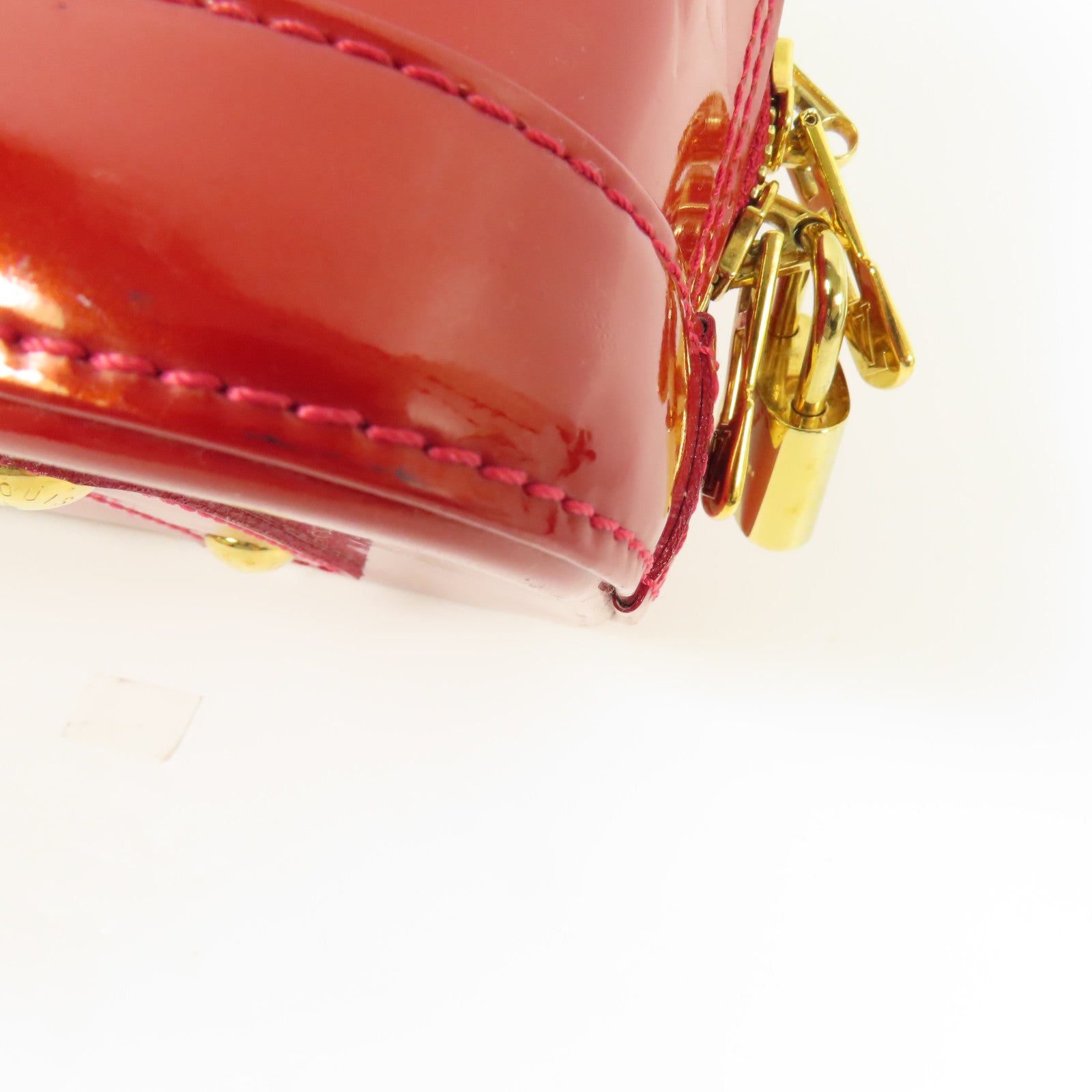 LOUIS VUITTON Vernis Alma BB金扣手挽肩背兩用袋紅色