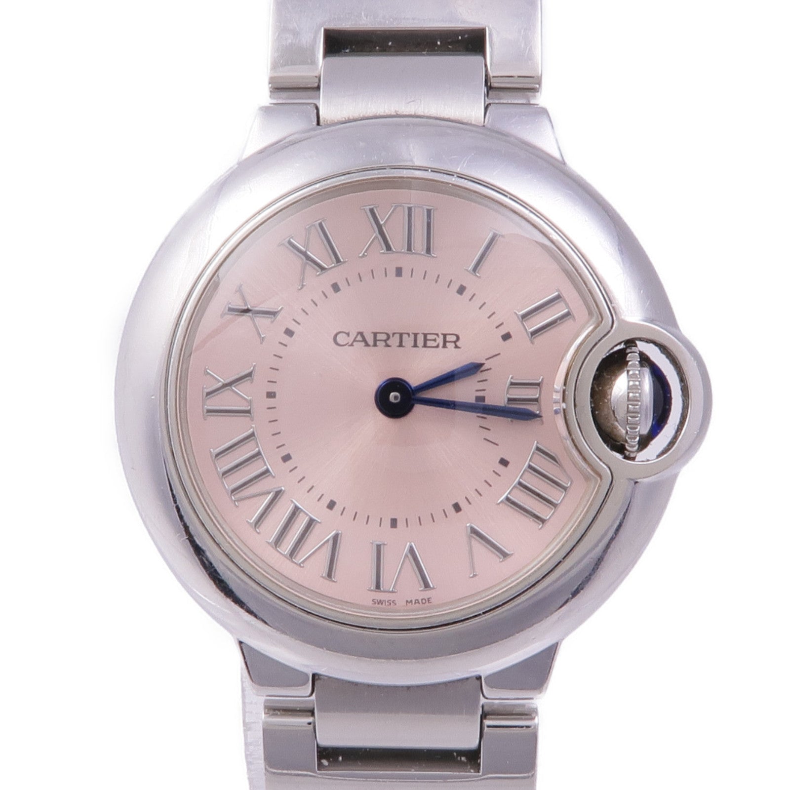 CARTIER Ballon Bleu SM W6920038 Quartz Watch Stainless Steel Pink