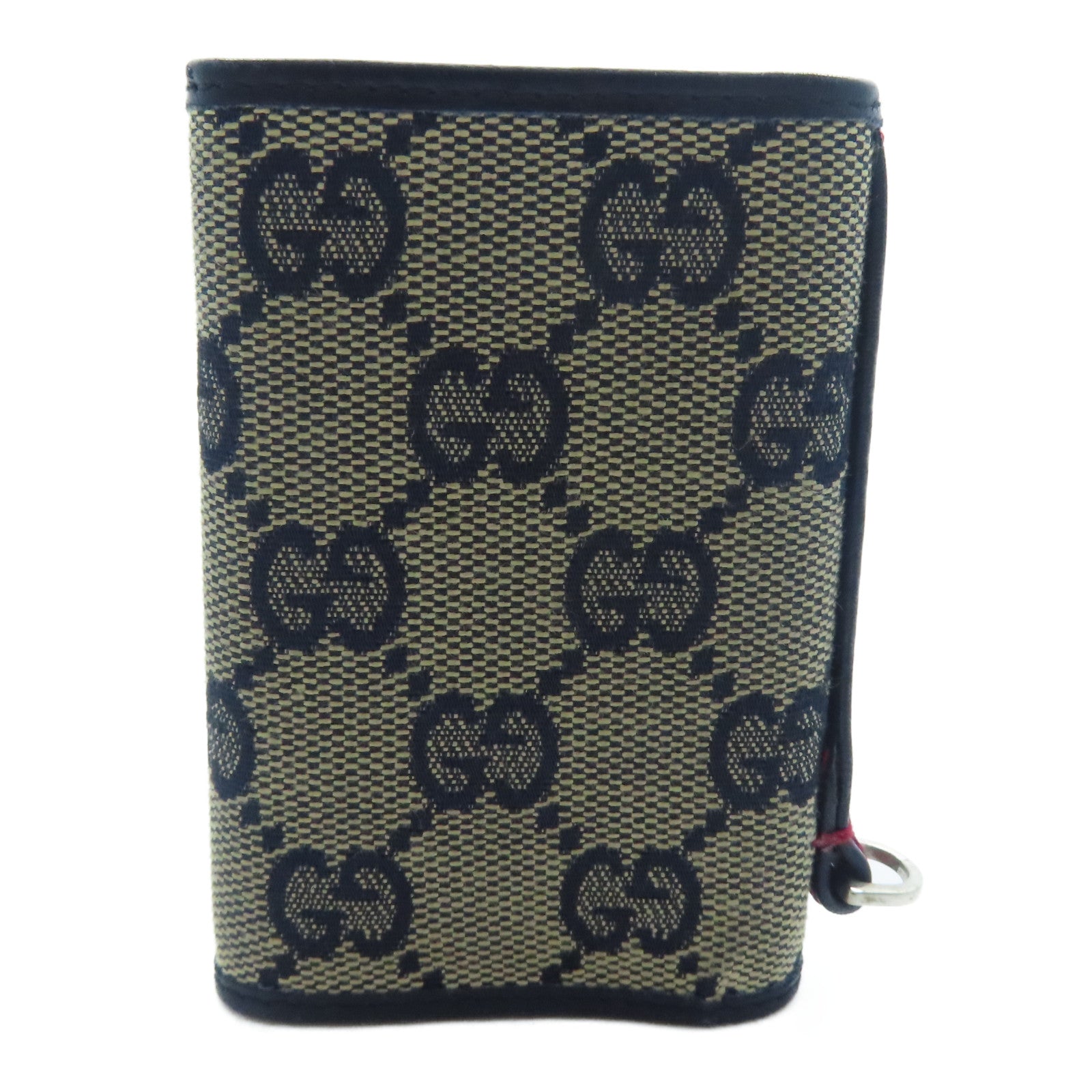 GUCCI 帆布Key Holder銀扣鎖匙包藍色