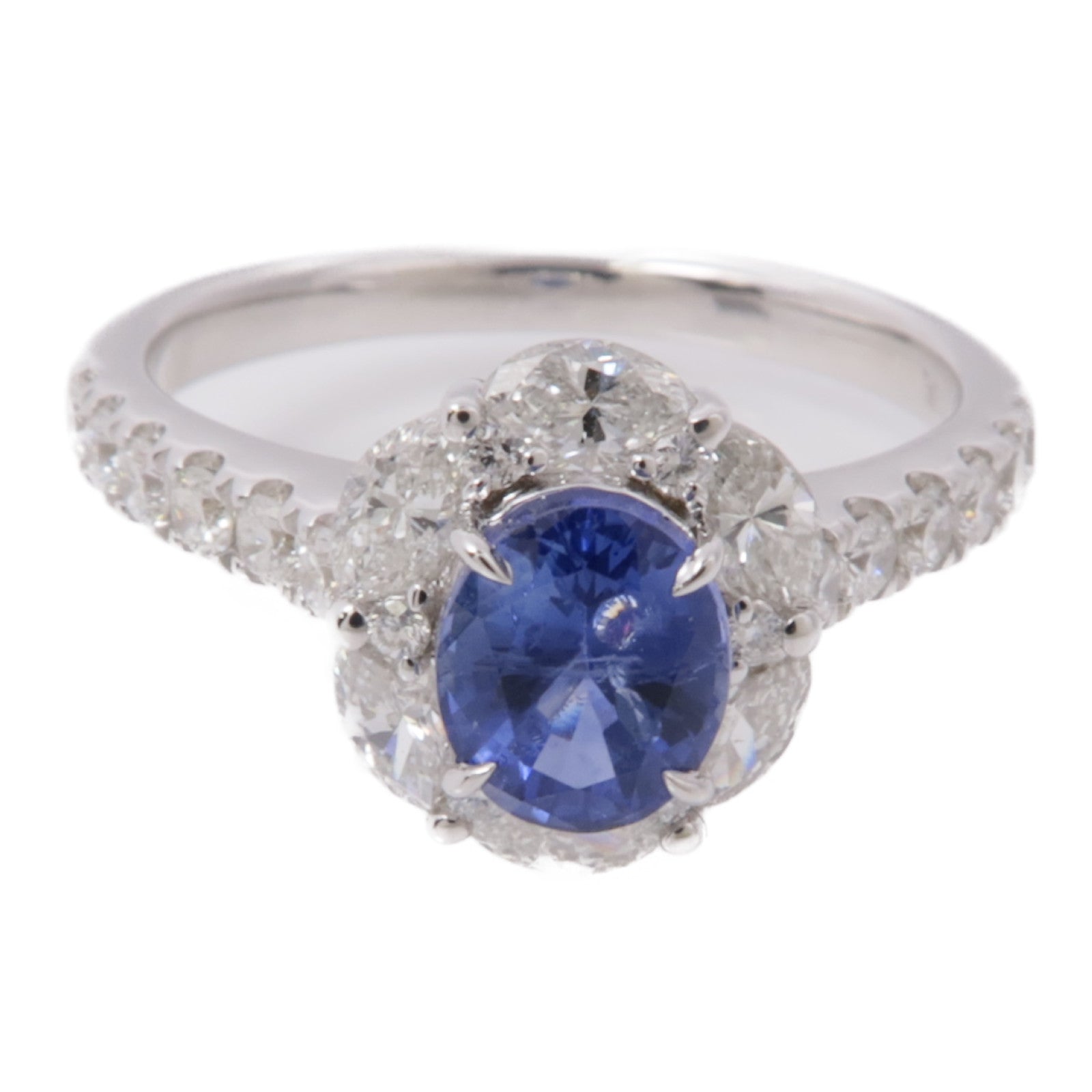 JEWELRY【激減優惠】 18K白金Sapphire/Diamond Ring 藍寶石/鑽石戒指US#6