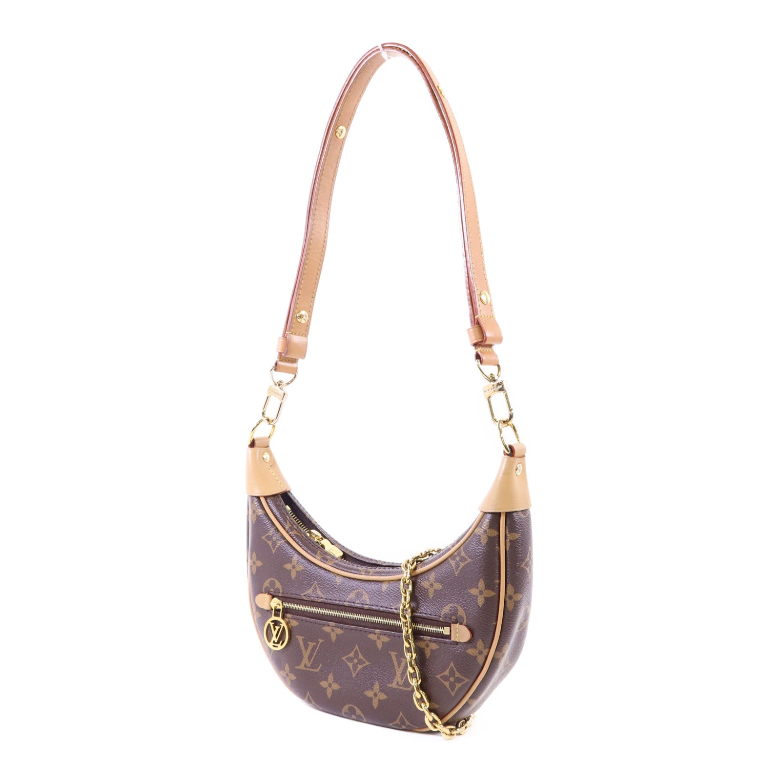 LOUIS VUITTON Monogram Loop金扣肩背袋棕色