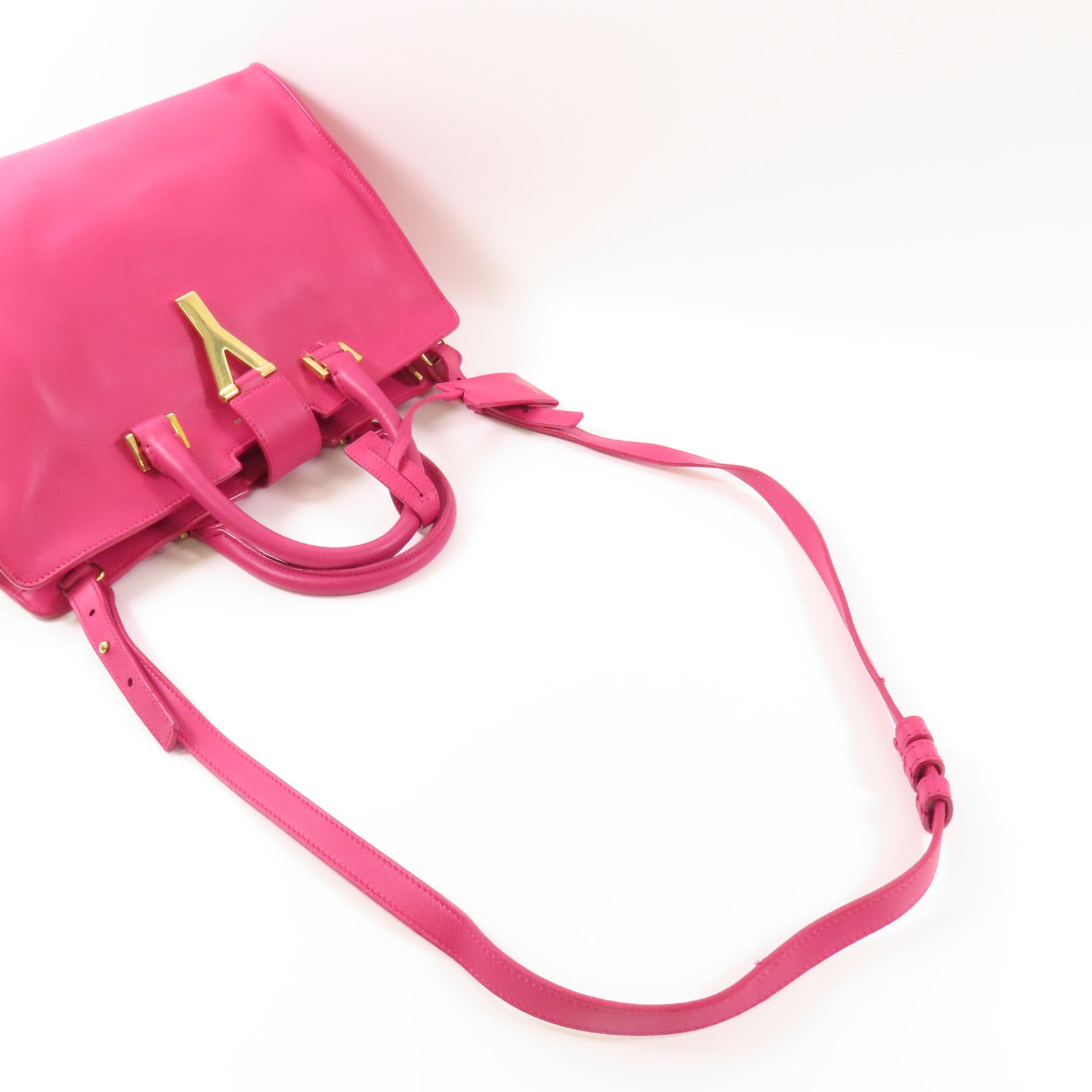 YVES SAINT LAURENT 牛皮皮革Y Cabas金扣手挽肩背兩用袋