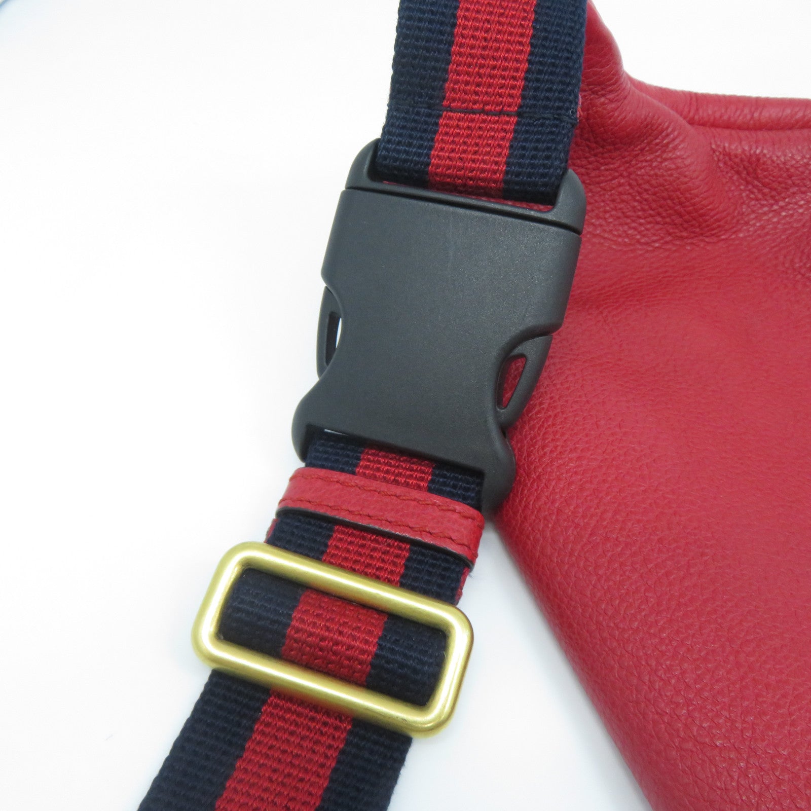 GUCCI 【激減優惠】牛皮皮革Waist Bag金扣腰包紅色