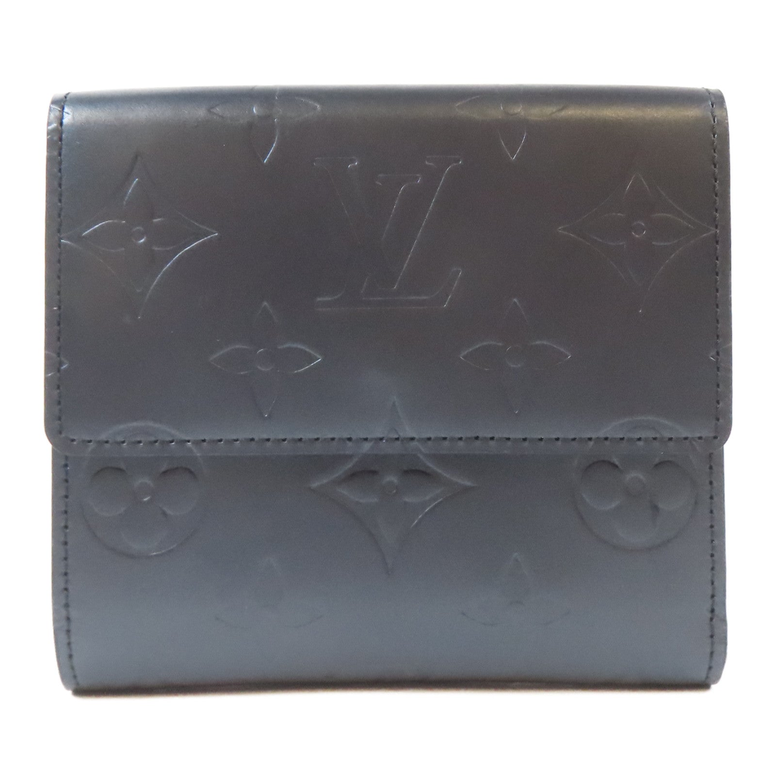LOUIS VUITTON Monogram Mat Porto Monevier Cult Credit銀扣錢包灰色
