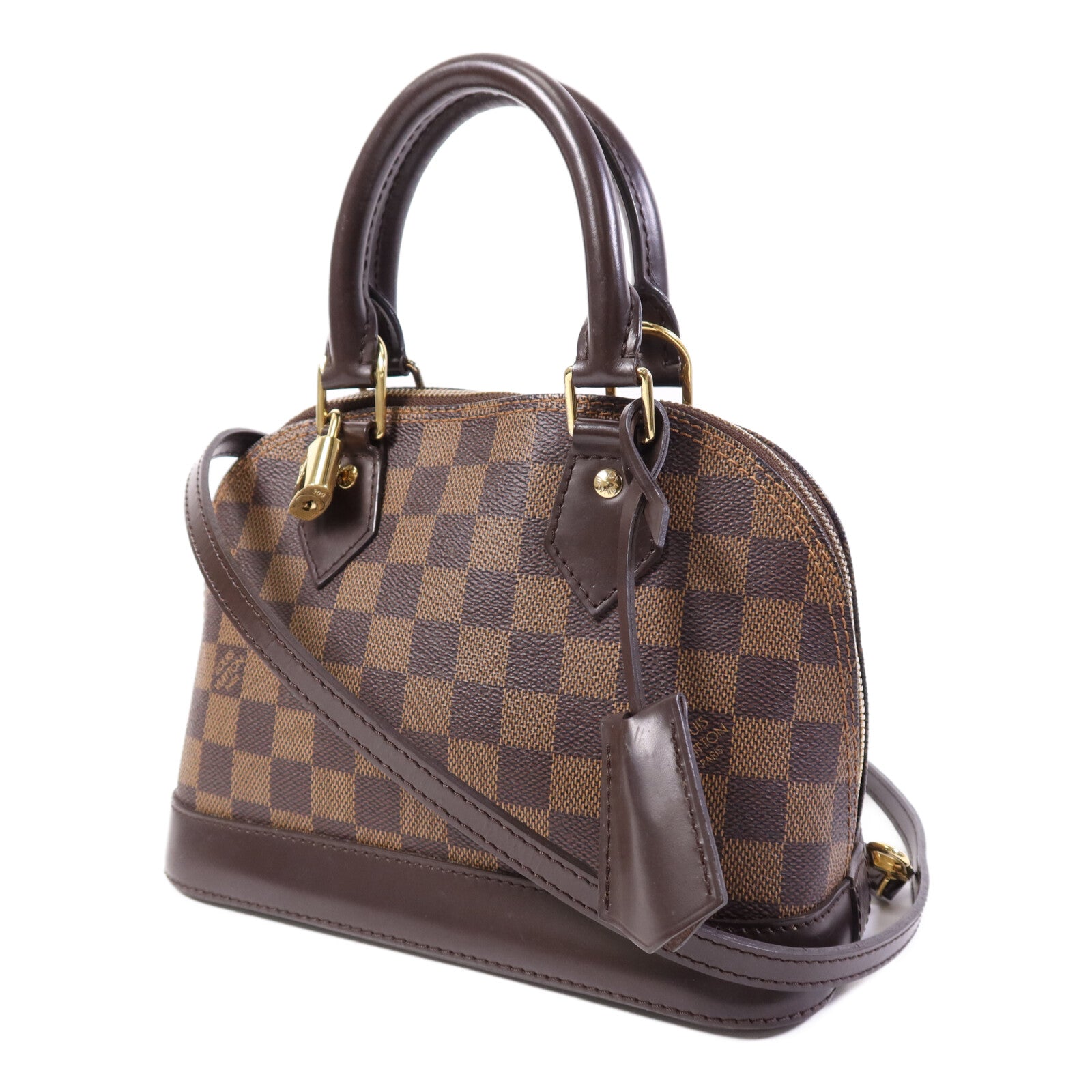 LOUIS VUITTON Damier Alma BB金扣手挽肩背兩用袋