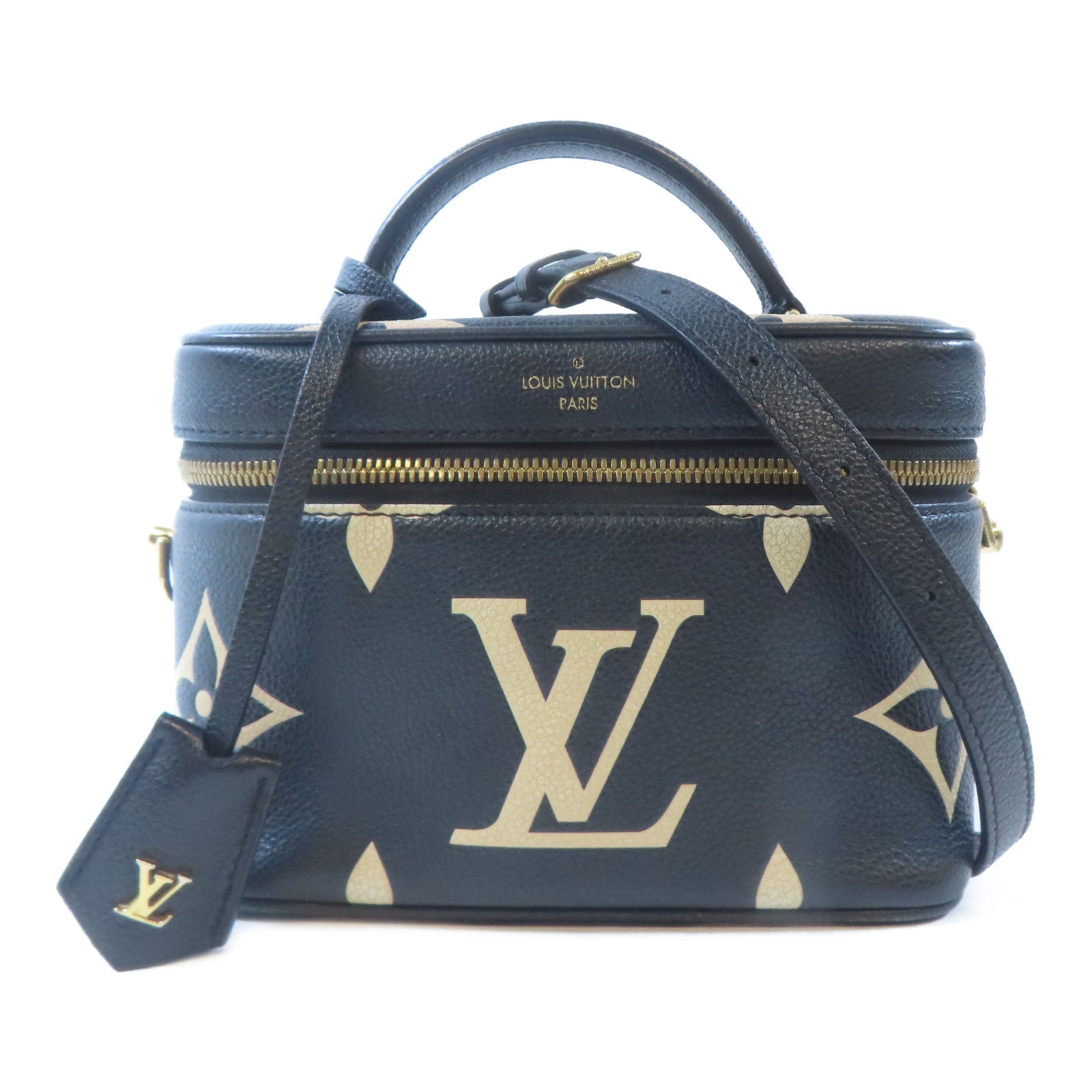 LOUIS VUITTON Monogram Giant Vanity PM金扣手挽肩背兩用袋黑色