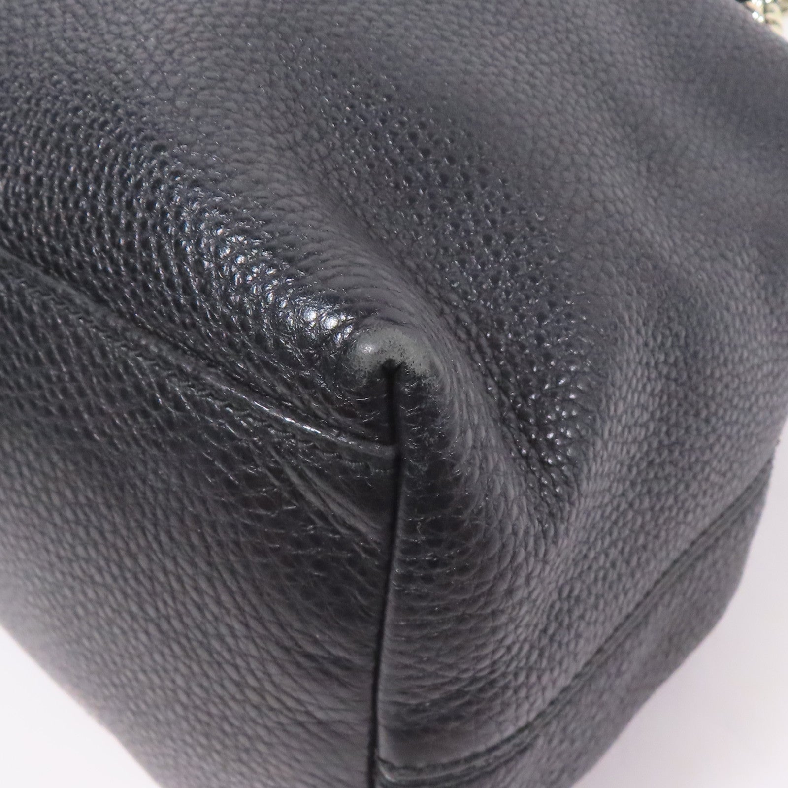 GUCCI GG GHW Soho Pebbled Chain Shoulder Bag 308982 Calfskin Leather Black