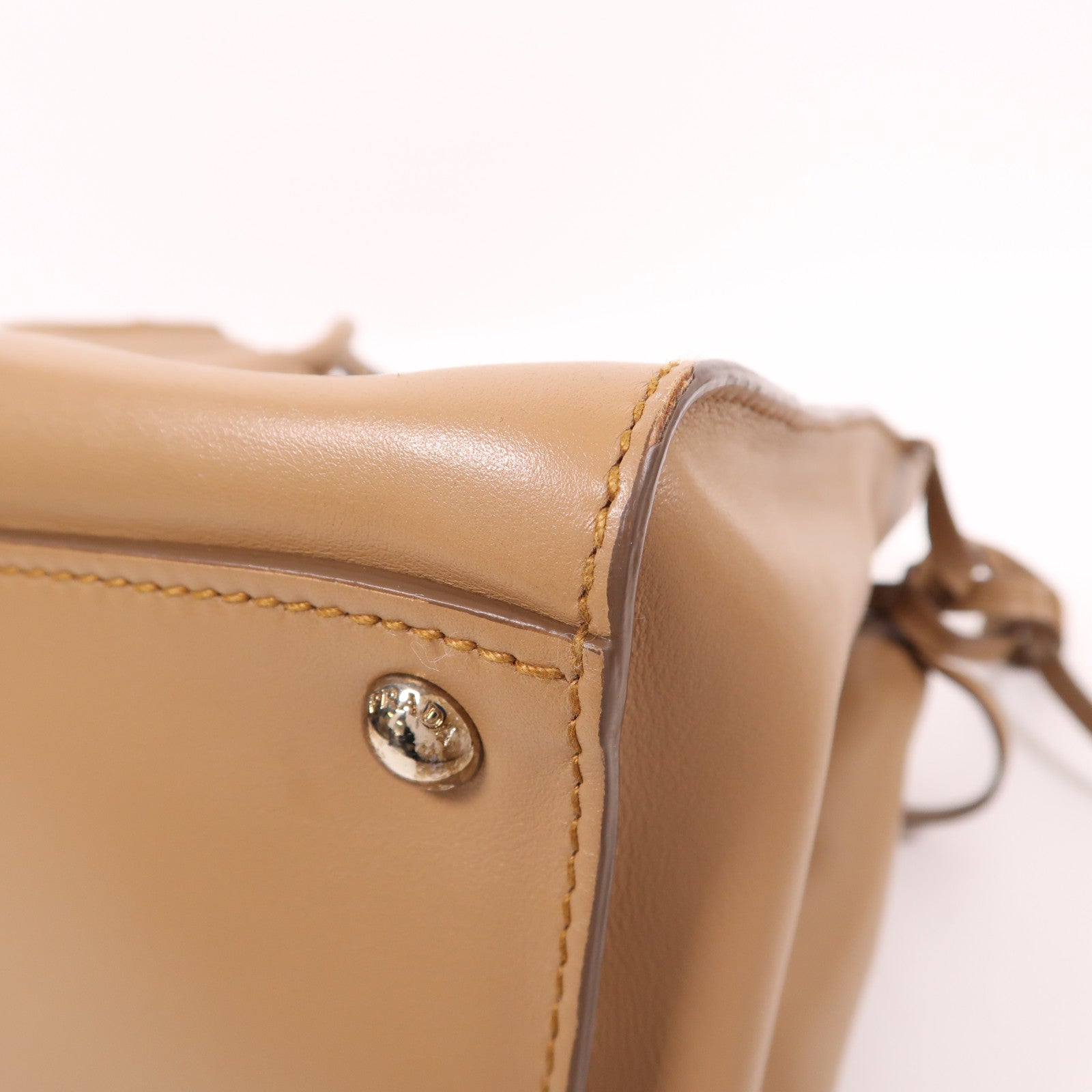 PRADA 牛皮皮革2 Way Shoulder銀扣手挽肩背兩用袋