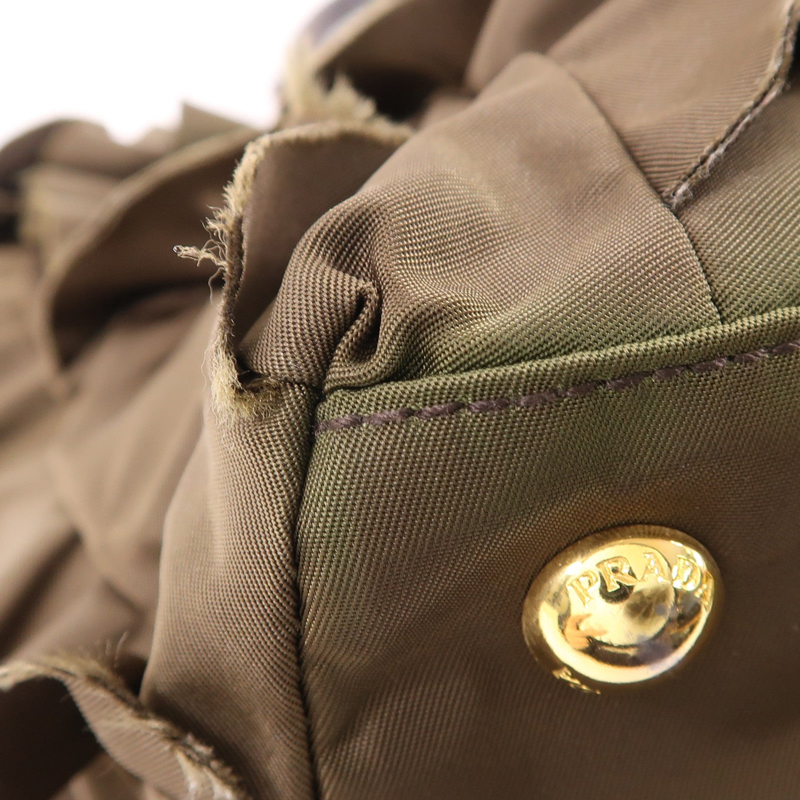 PRADA GHW Handbag BN1728 Nylon Green