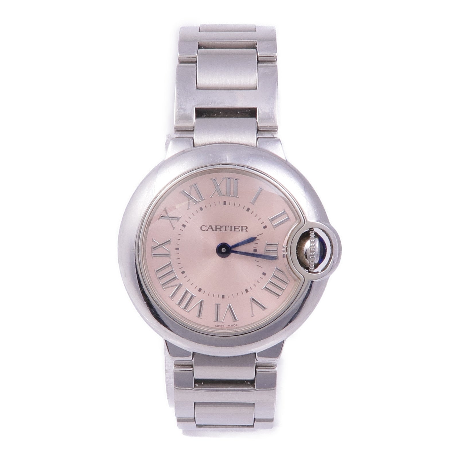 CARTIER Ballon Bleu SM W6920038 Quartz Watch Stainless Steel Pink