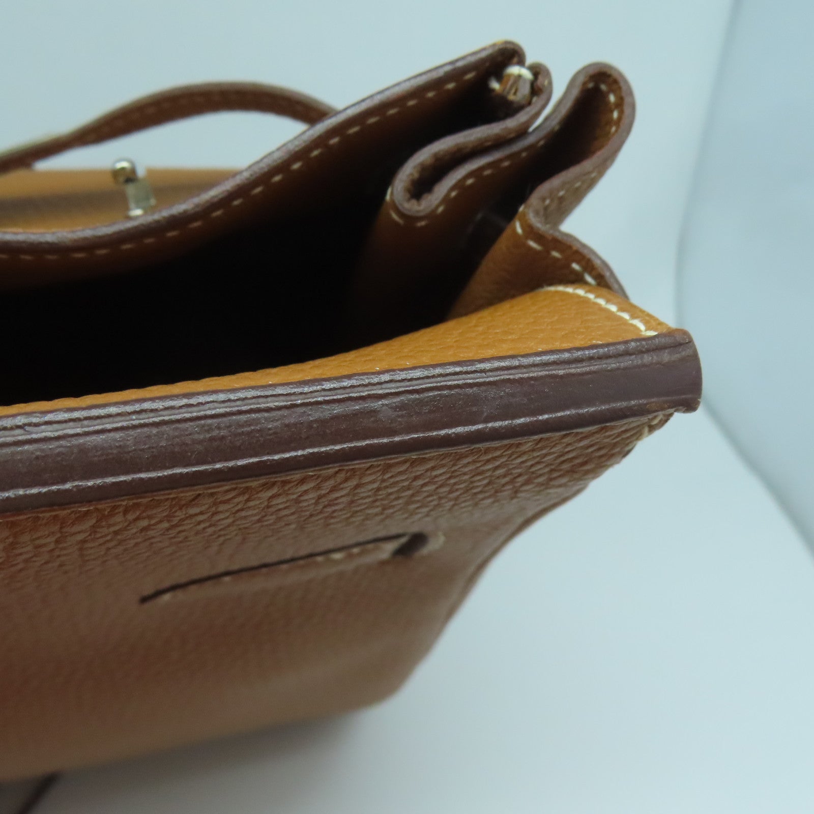 HERMES Togo皮革Haut a Courroies 32銀扣手挽袋啡色