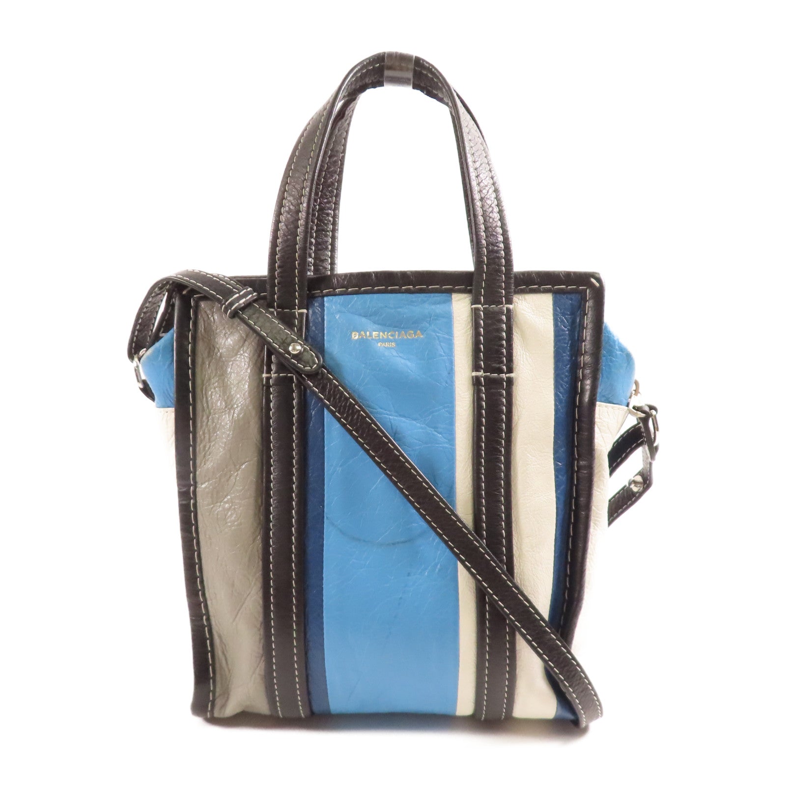 BALENCIAGA 牛皮皮革Bazzaar XS銀扣手挽肩背兩用袋