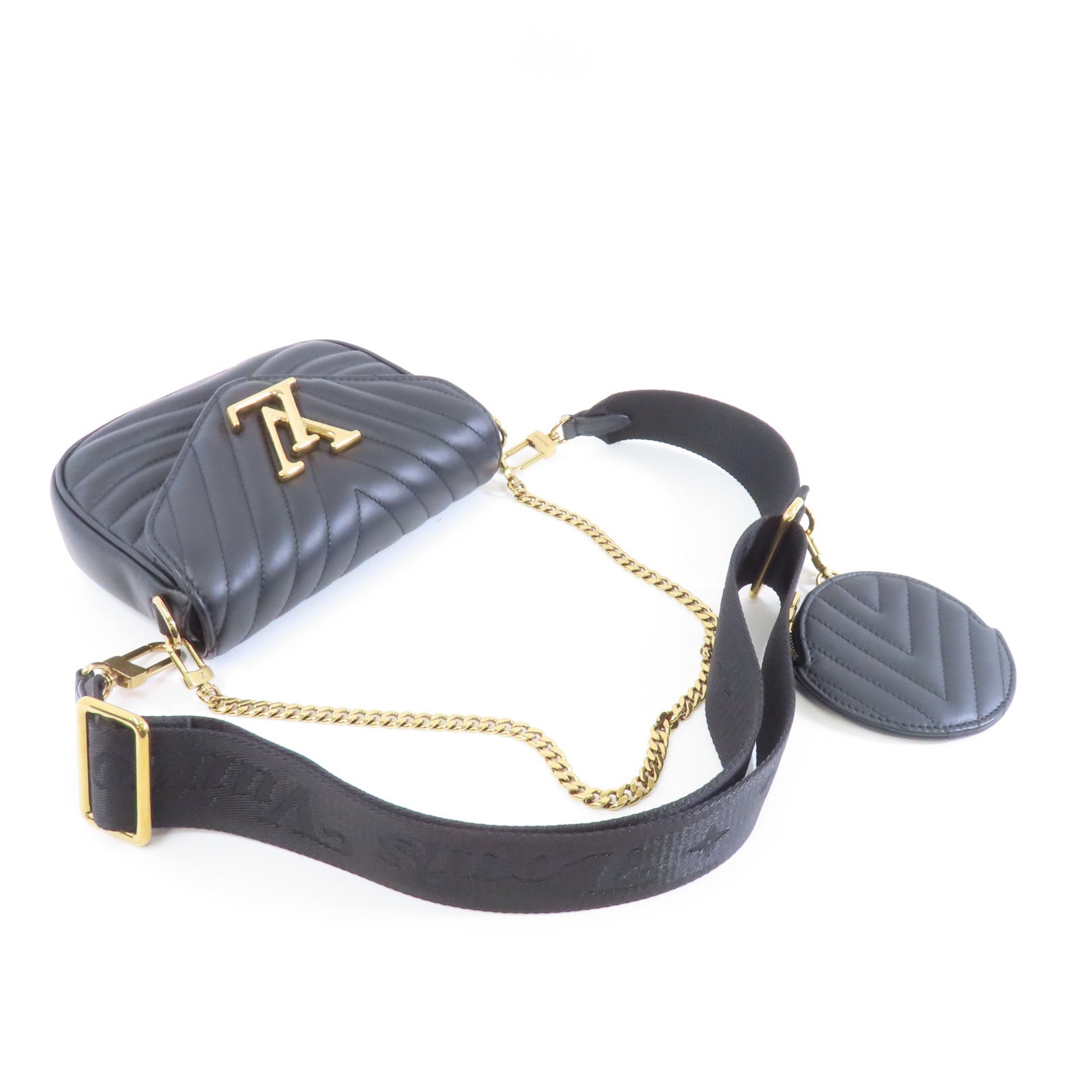LOUIS VUITTON 牛皮皮革New Wave金扣手挽肩背兩用袋黑色