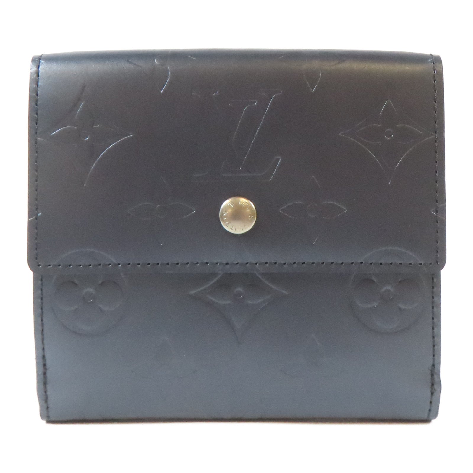 LOUIS VUITTON Monogram Mat Porto Monevier Cult Credit銀扣錢包灰色