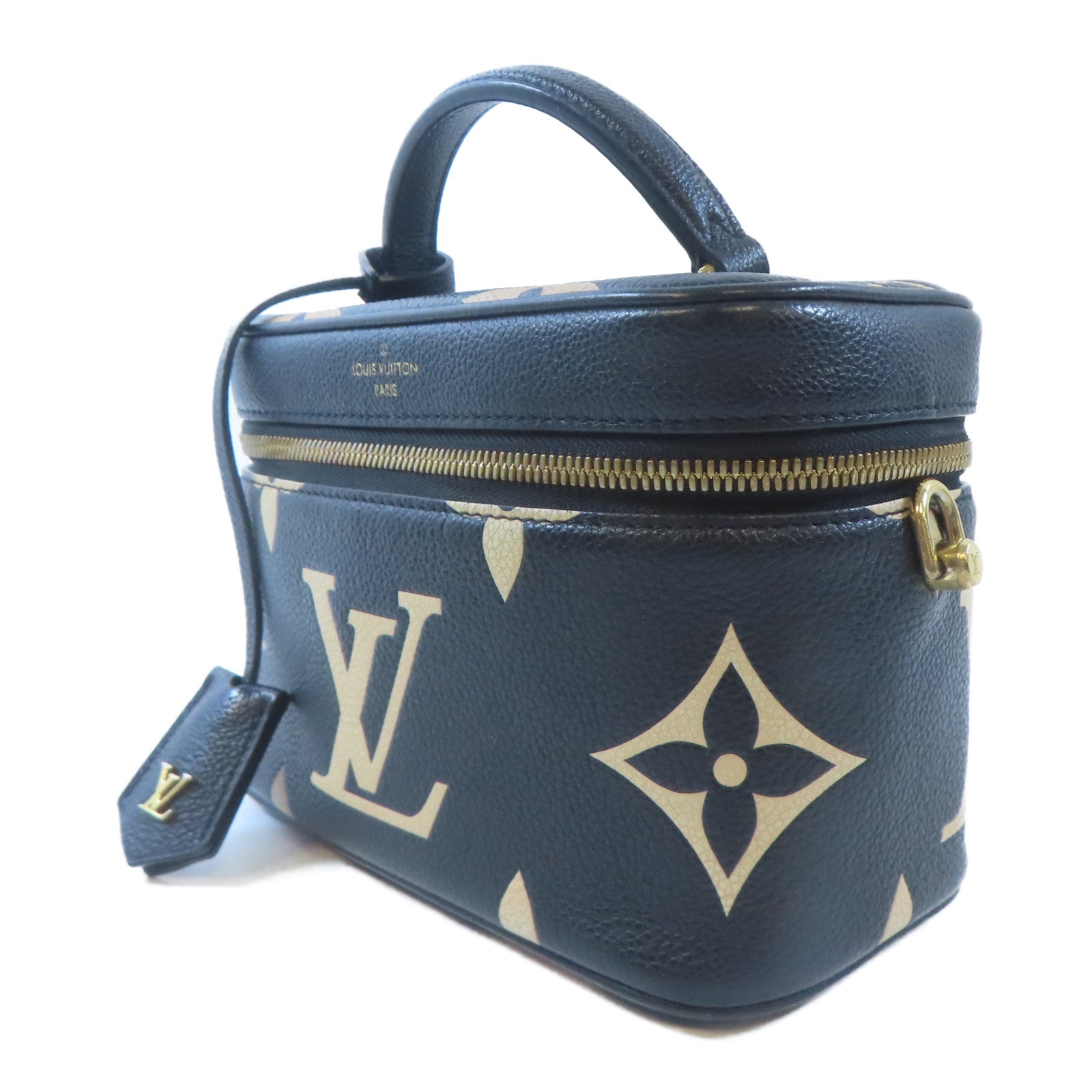 LOUIS VUITTON Monogram Giant Vanity PM金扣手挽肩背兩用袋黑色