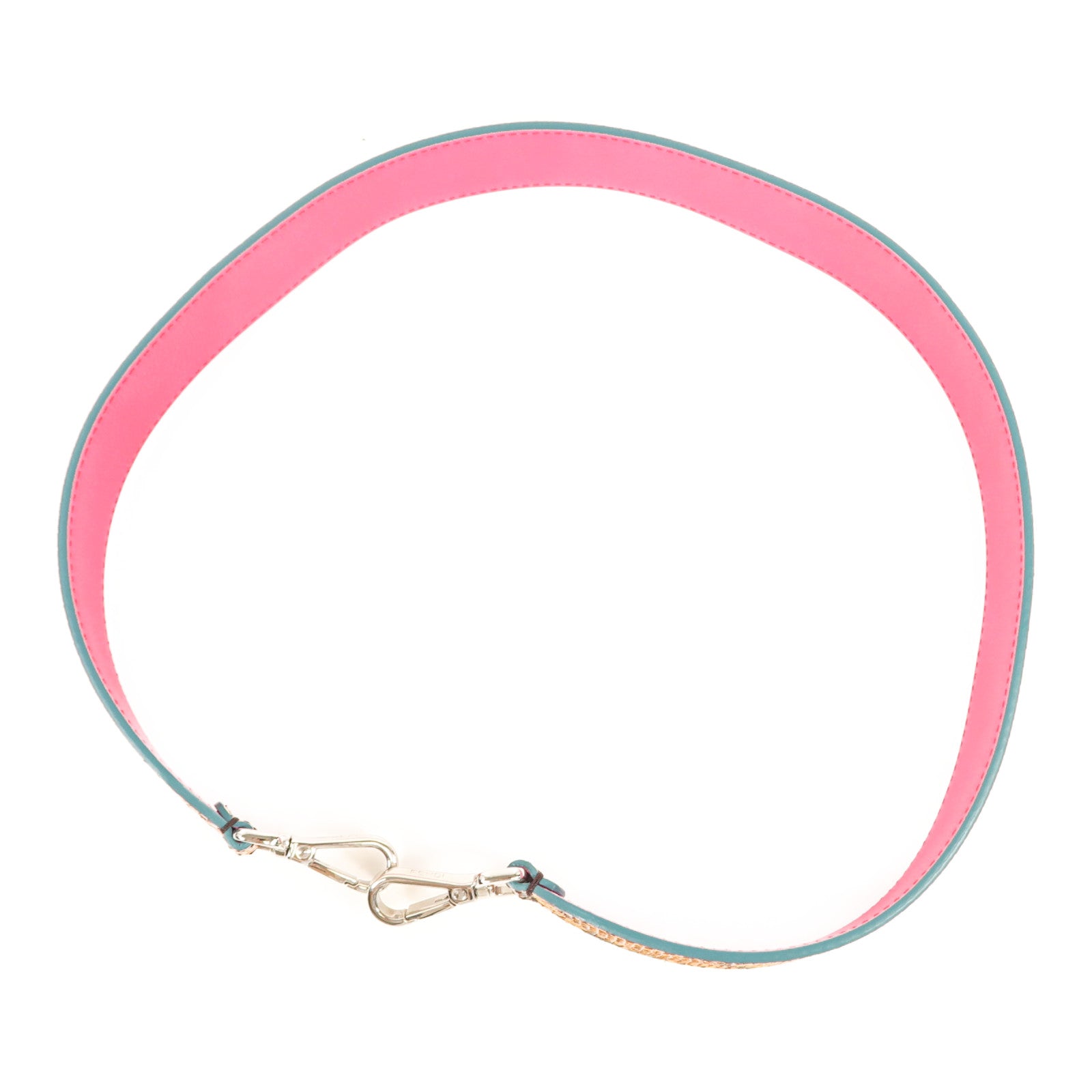 FENDI 牛皮皮革蛇皮皮革Strap銀扣肩背帶