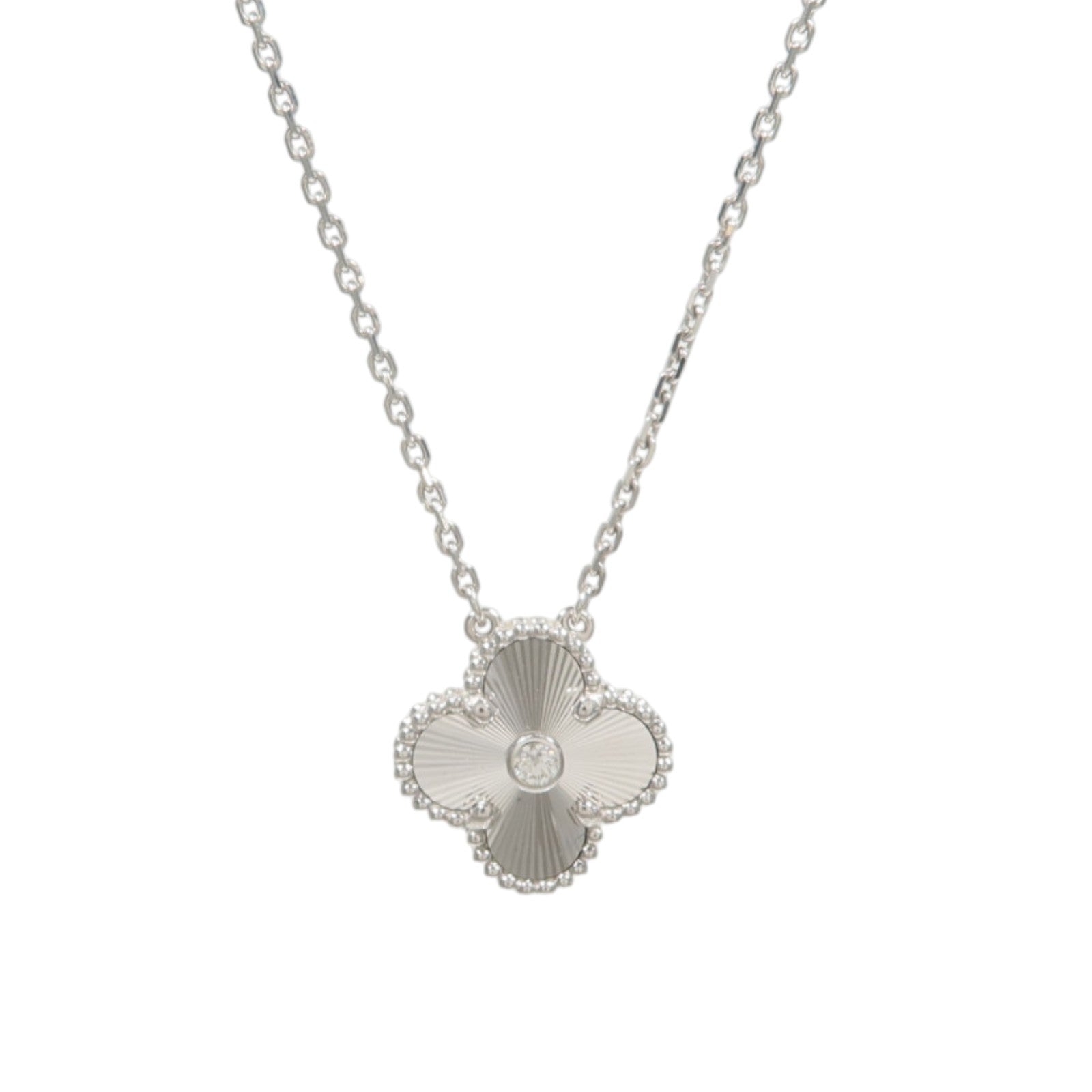 Van Cleef & Arpels 18K白金Vintage Alhambra Holiday 2020鑽石項鍊