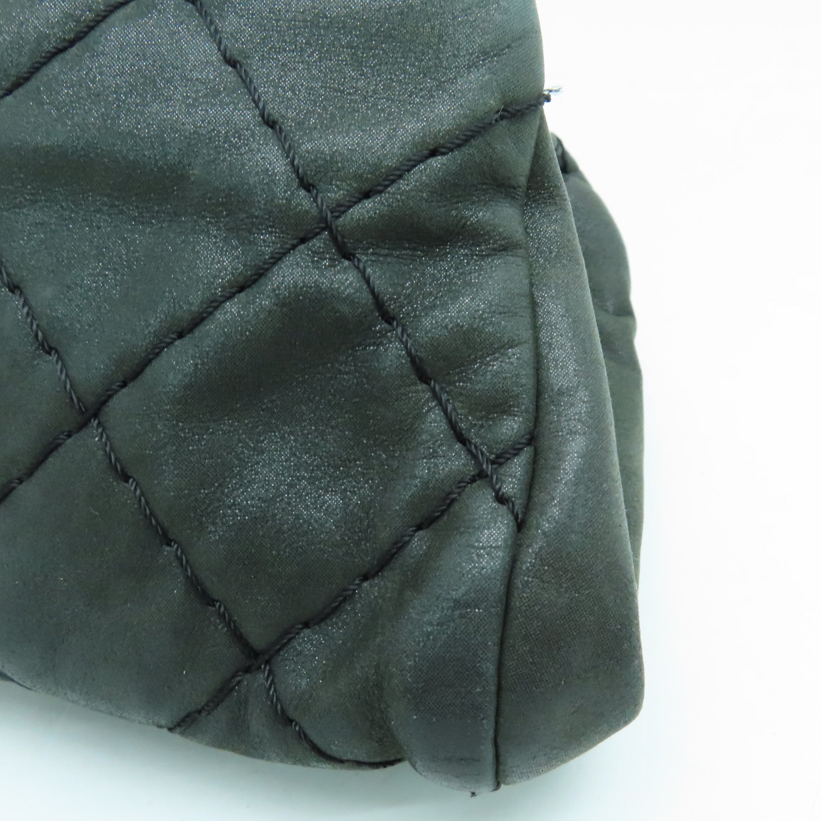 CHANEL cowhide leather Chain Shoulder shoulder bag dark green