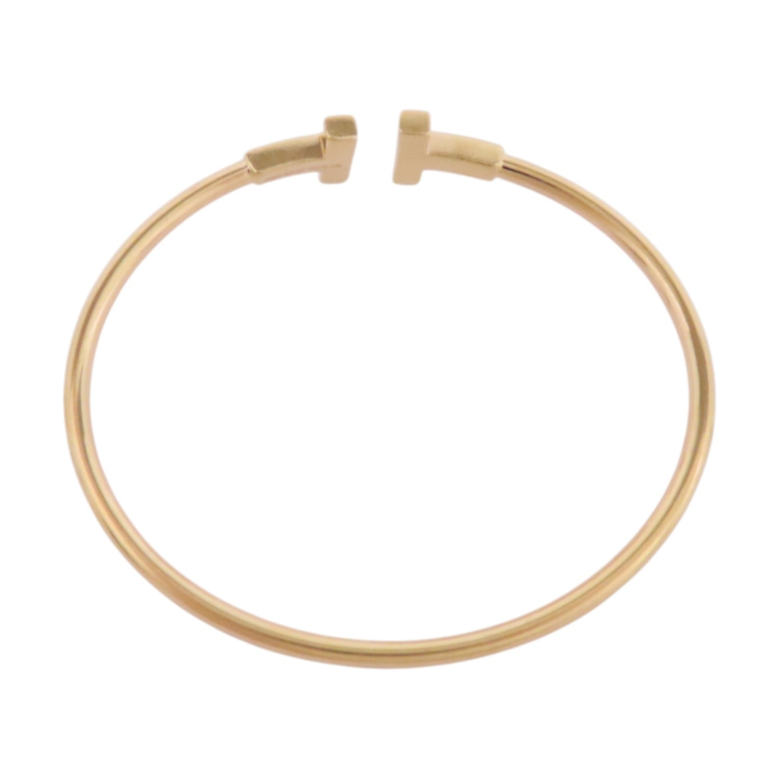 TIFFANY＆CO 18K玫瑰金T Wire Diamond Bangle鑽石手鐲