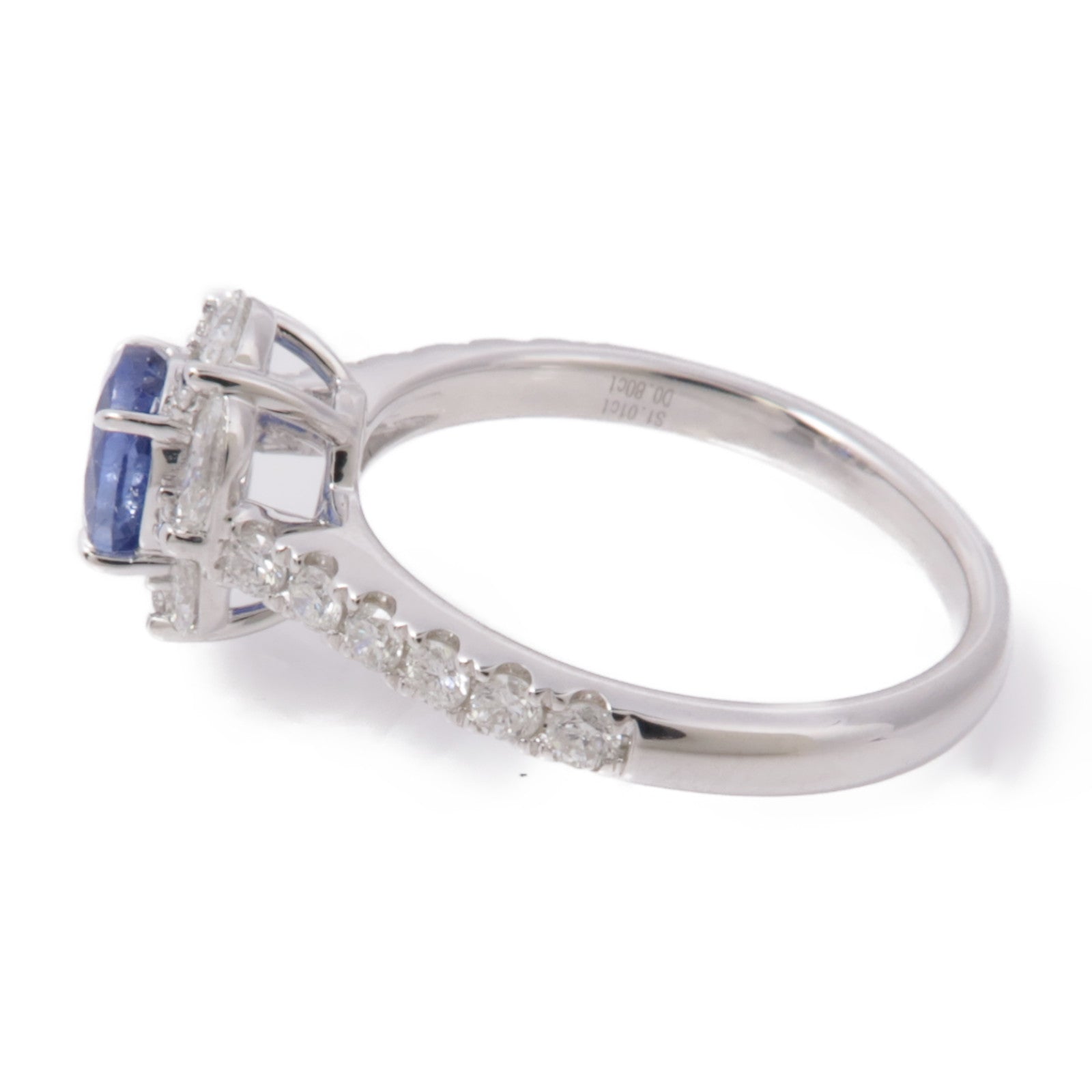 JEWELRY【激減優惠】 18K白金Sapphire/Diamond Ring 藍寶石/鑽石戒指US#6