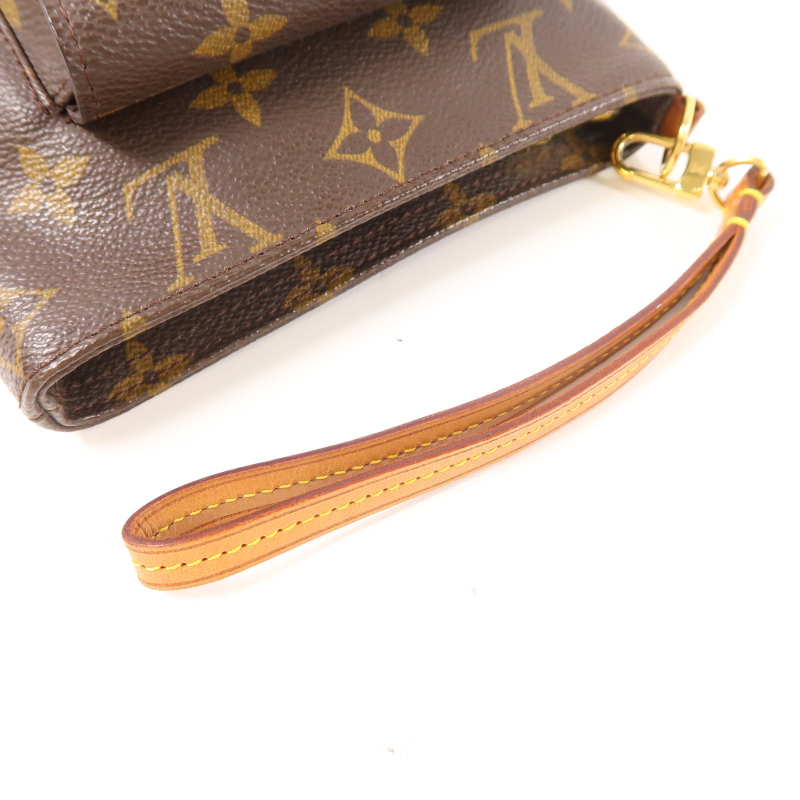 LOUIS VUITTON Monogram Partition Pouch金扣手拿包啡色