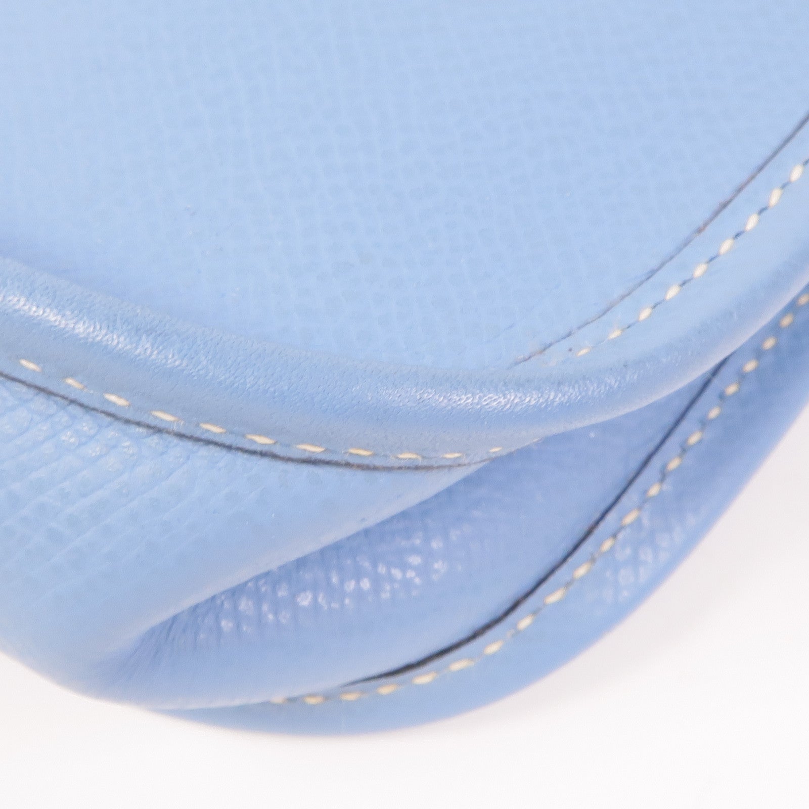 HERMES Clemence皮革Evelyne TPM銀扣手挽袋Bleu Jean