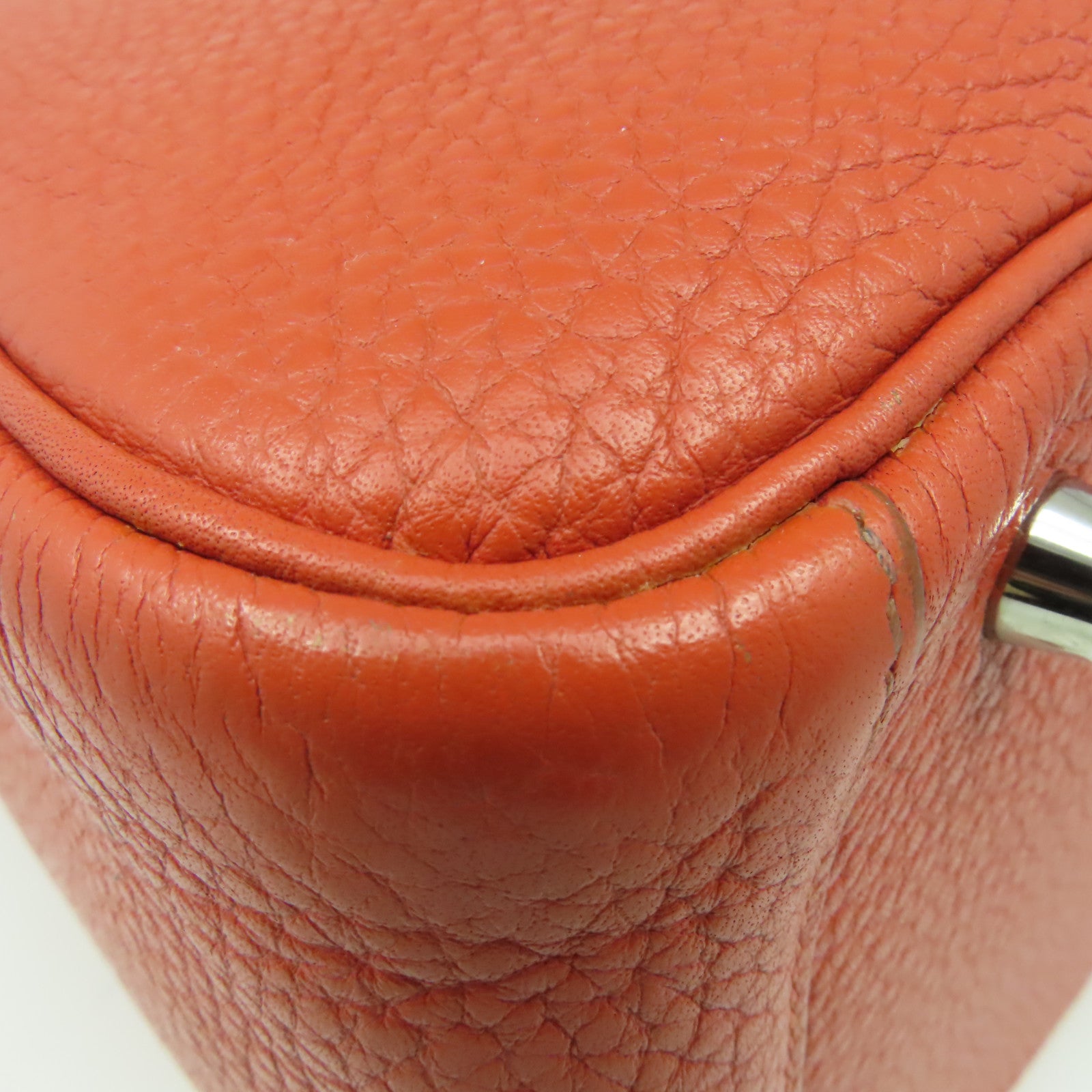 HERMES **【激減優惠】Clemence皮革Lindy 30 Shoulder Bag銀扣肩背袋Sanguine三文魚色/Rose Jaipur糖果紅色