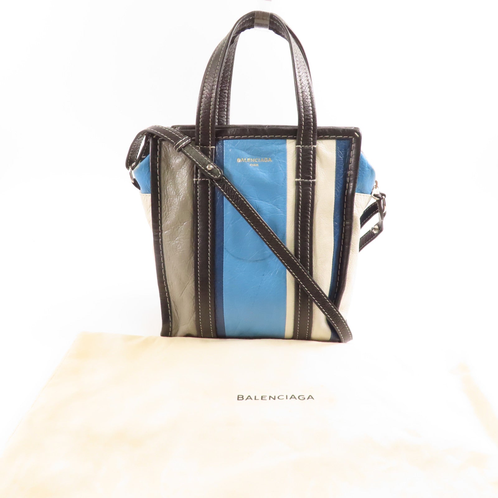 BALENCIAGA 牛皮皮革Bazzaar XS銀扣手挽肩背兩用袋