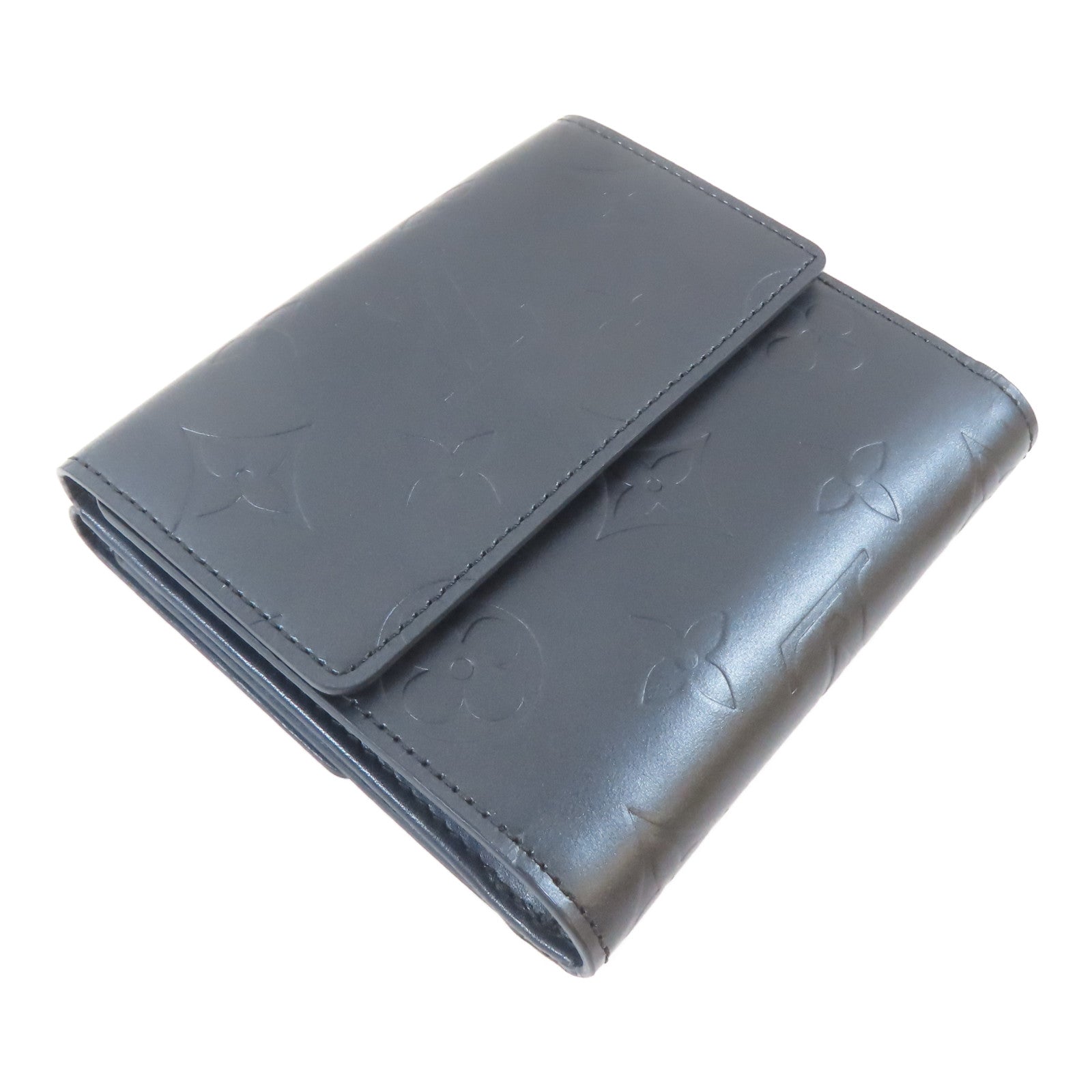 LOUIS VUITTON Monogram Mat Porto Monevier Cult Credit銀扣錢包灰色