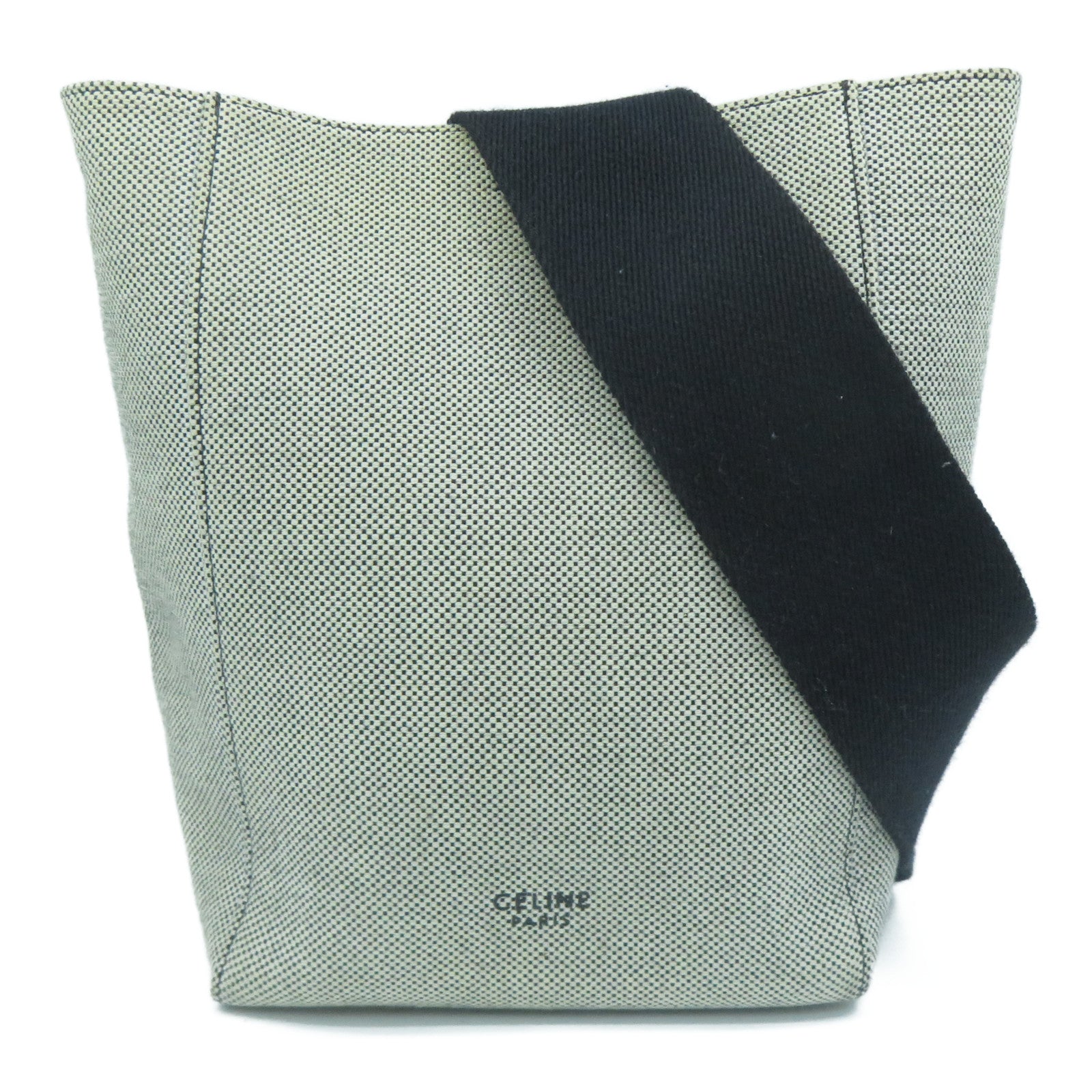 CELINE 【激減優惠】帆布Shoulder Bag金扣肩背袋黑色/灰色