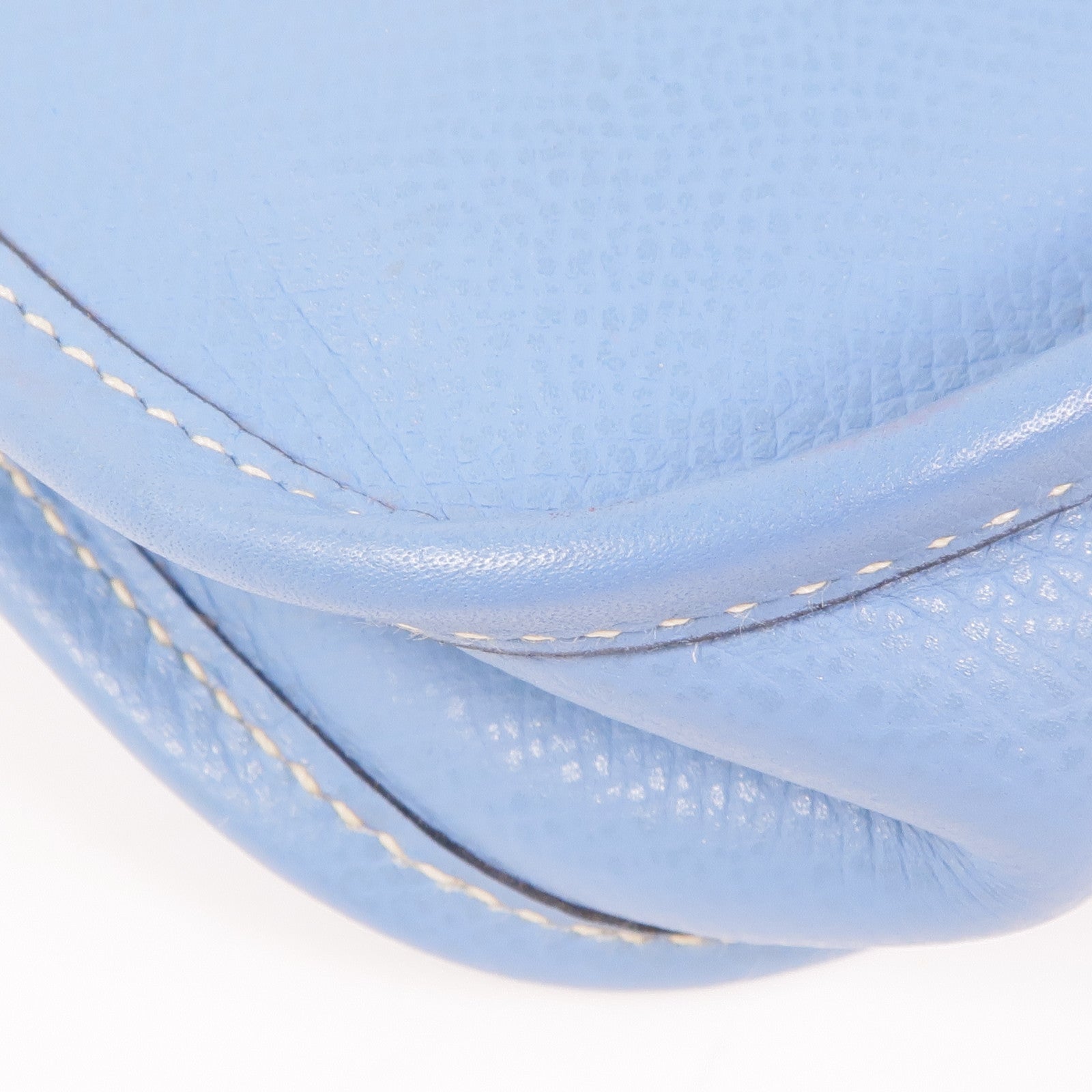 HERMES Clemence皮革Evelyne TPM銀扣手挽袋Bleu Jean