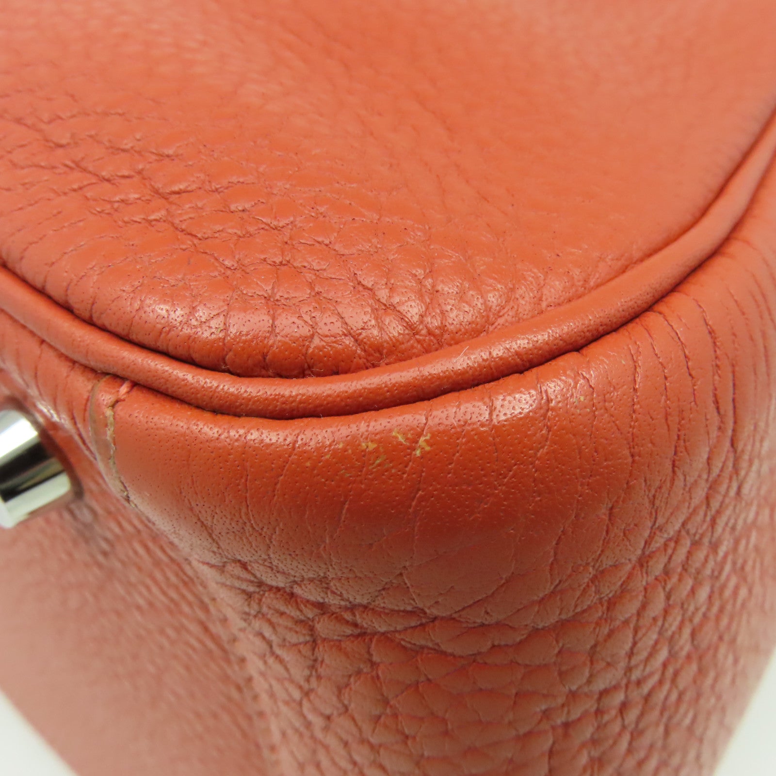 HERMES **【激減優惠】Clemence皮革Lindy 30 Shoulder Bag銀扣肩背袋Sanguine三文魚色/Rose Jaipur糖果紅色