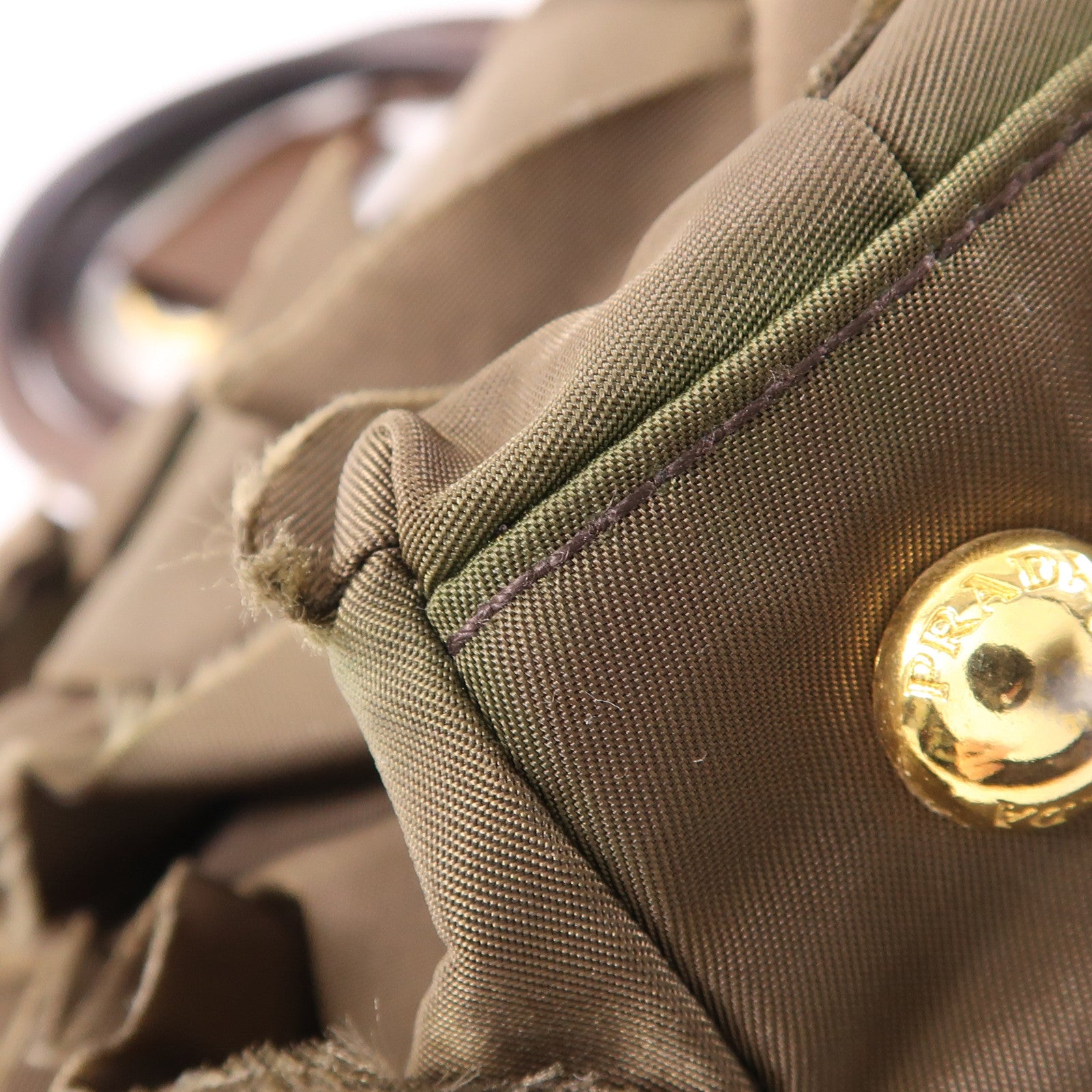 PRADA GHW Handbag BN1728 Nylon Green