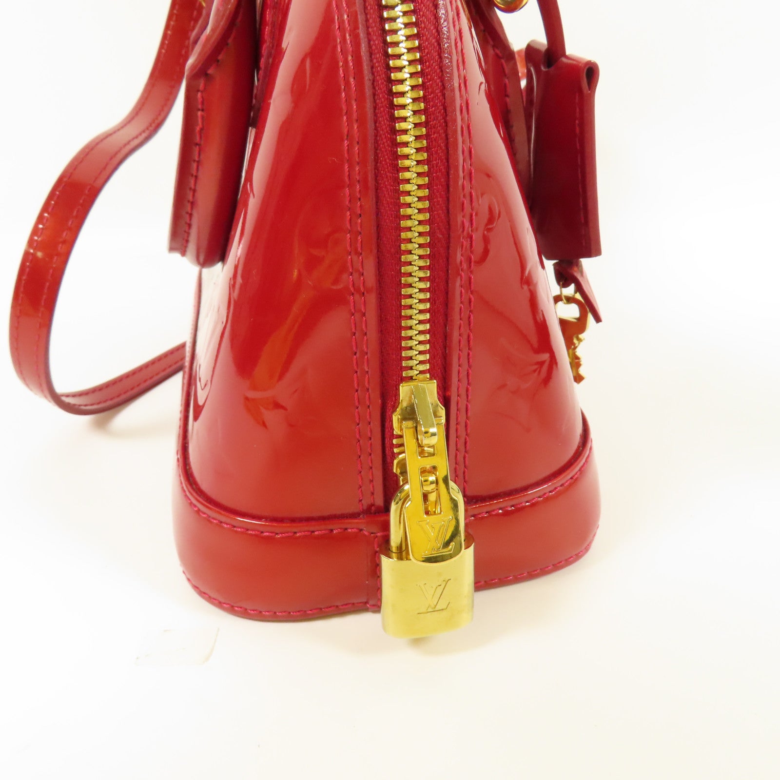 LOUIS VUITTON Vernis Alma BB金扣手挽肩背兩用袋紅色