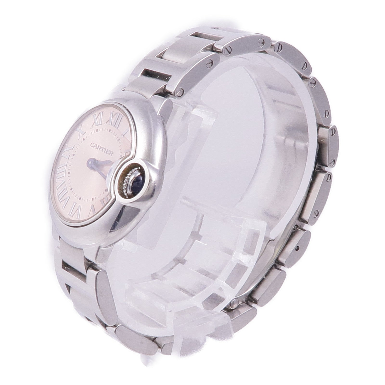CARTIER Ballon Bleu SM W6920038 Quartz Watch Stainless Steel Pink