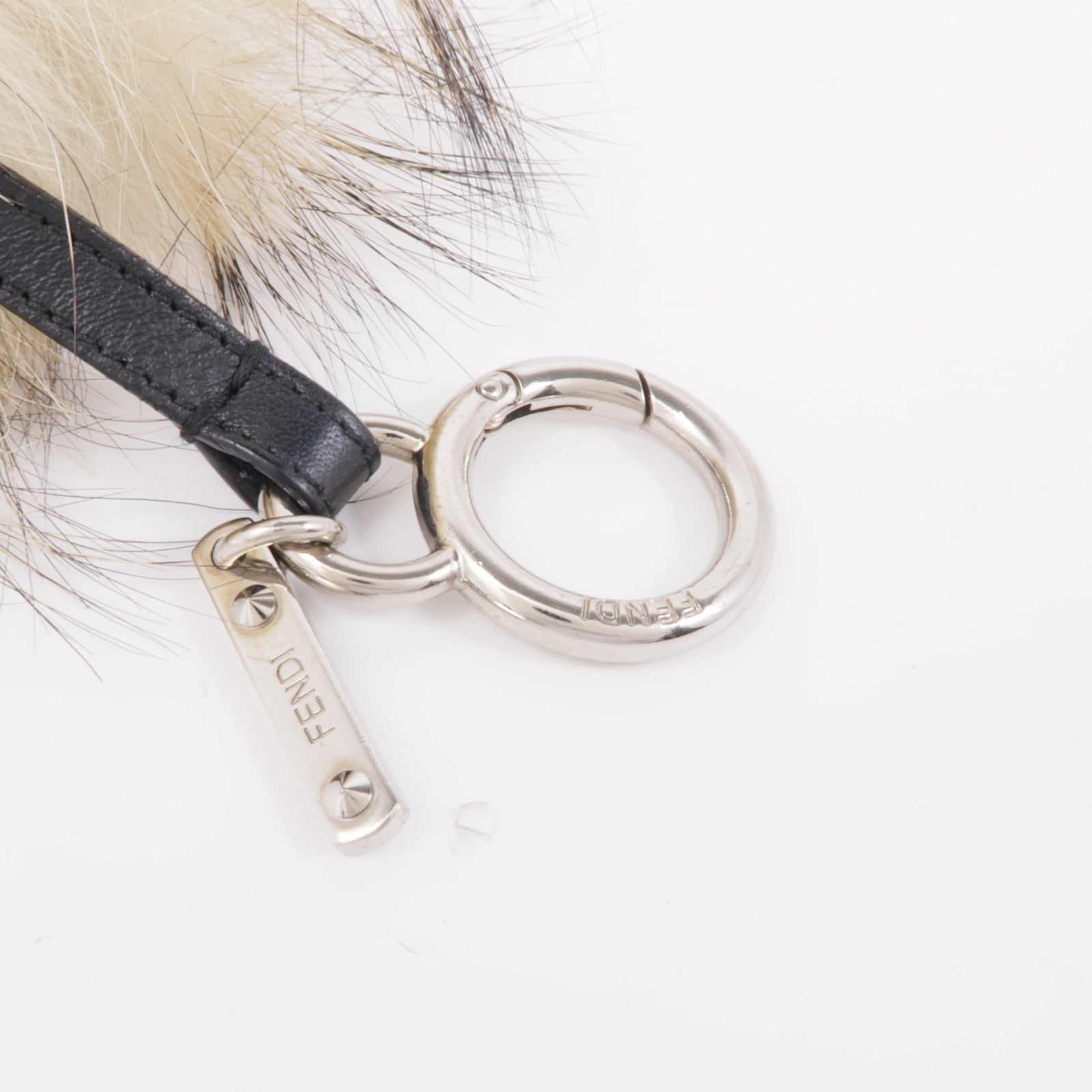 FENDI 毛皮Charm銀扣掛飾