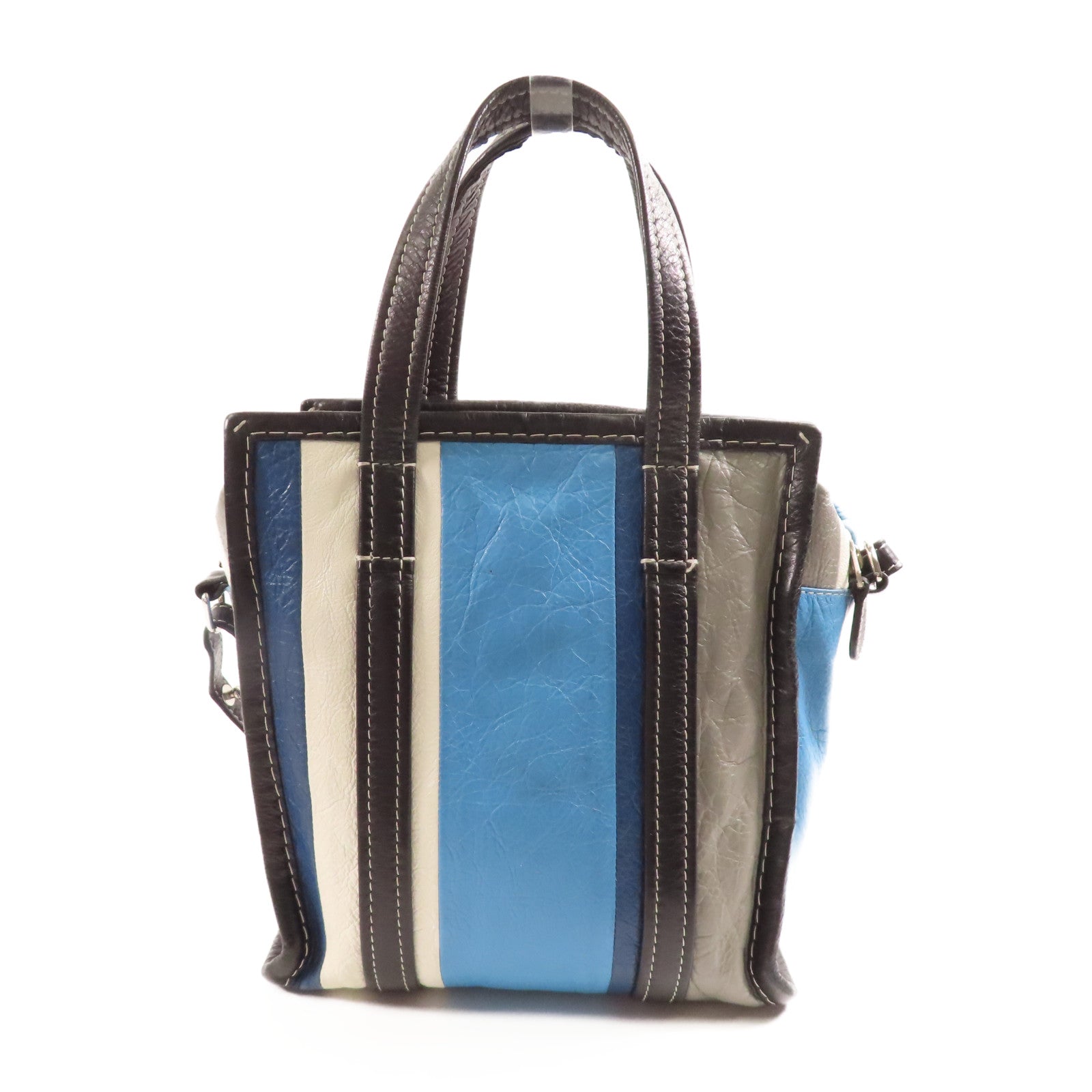 BALENCIAGA 【激減優惠】牛皮皮革Bazzaar XS銀扣手挽肩背兩用袋