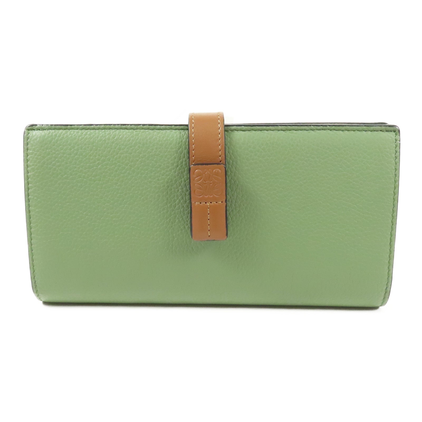 LOEWE 牛皮皮革Large Vertical Wallet銀扣長錢包