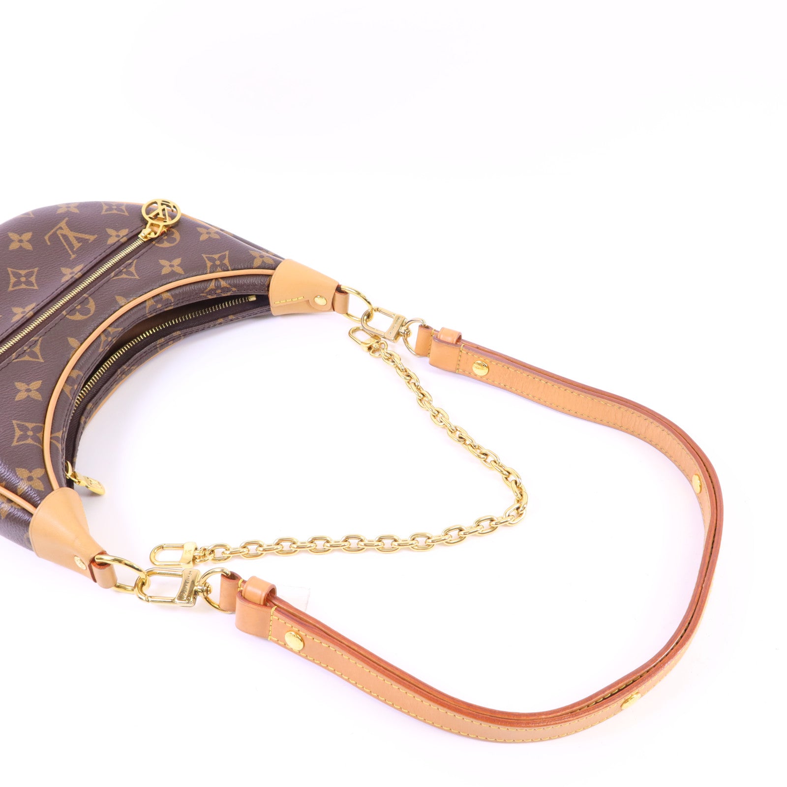 LOUIS VUITTON Monogram Loop金扣肩背袋棕色