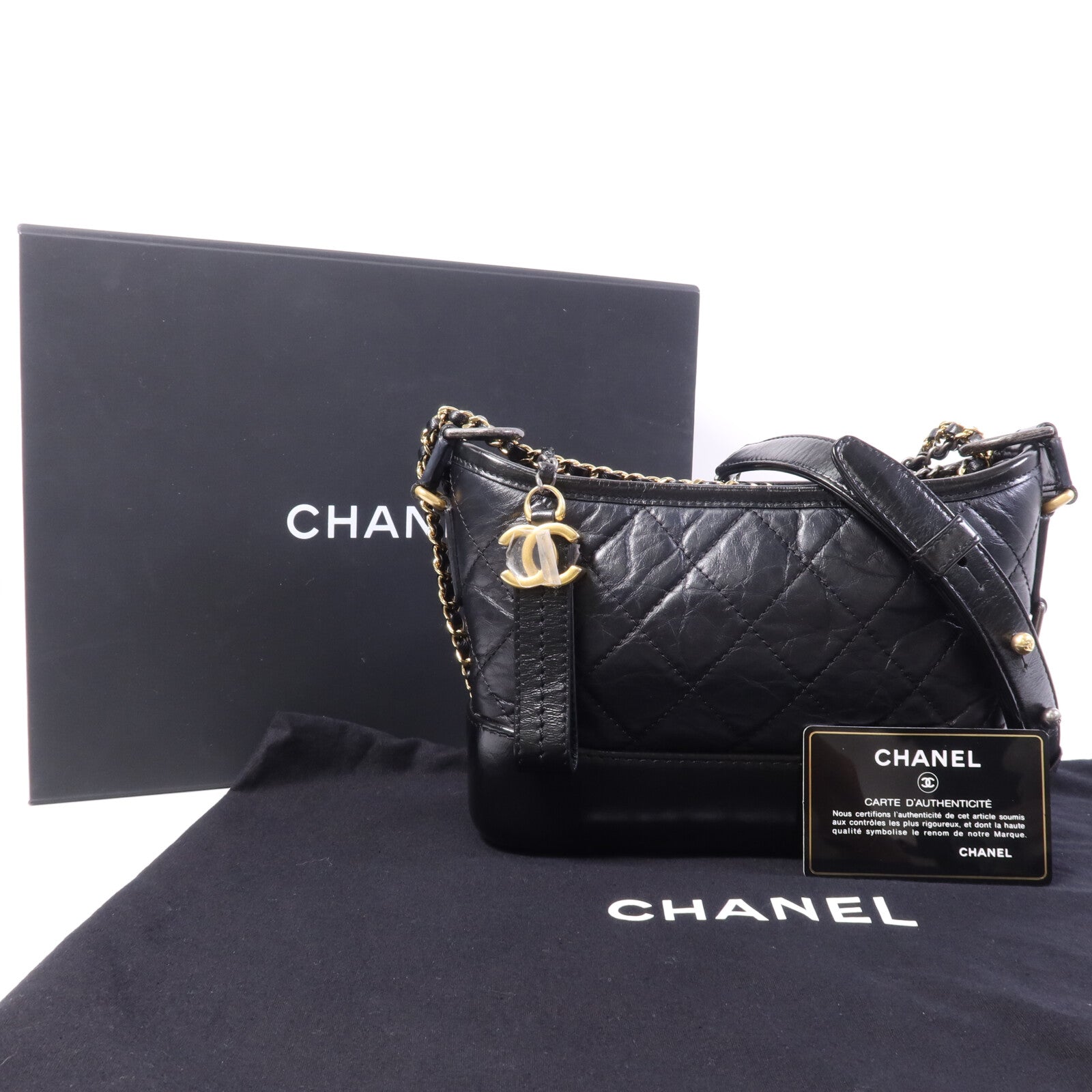 CHANEL 牛皮皮革Gabrielle Small鏈帶肩背袋