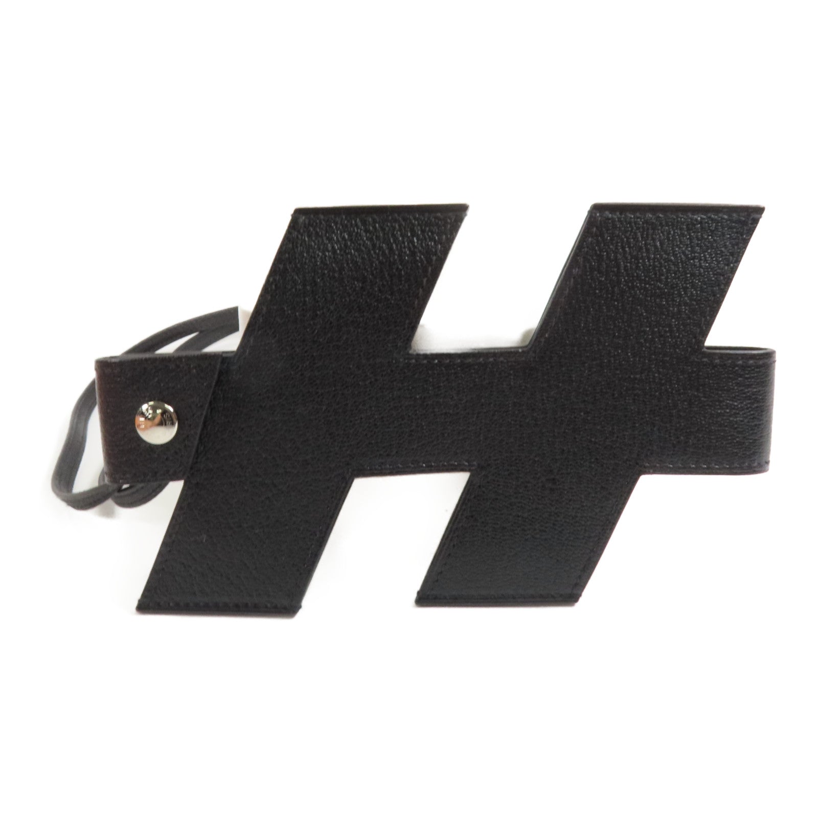 HERMES Chevre皮革H Tap Phone Case銀扣電話套