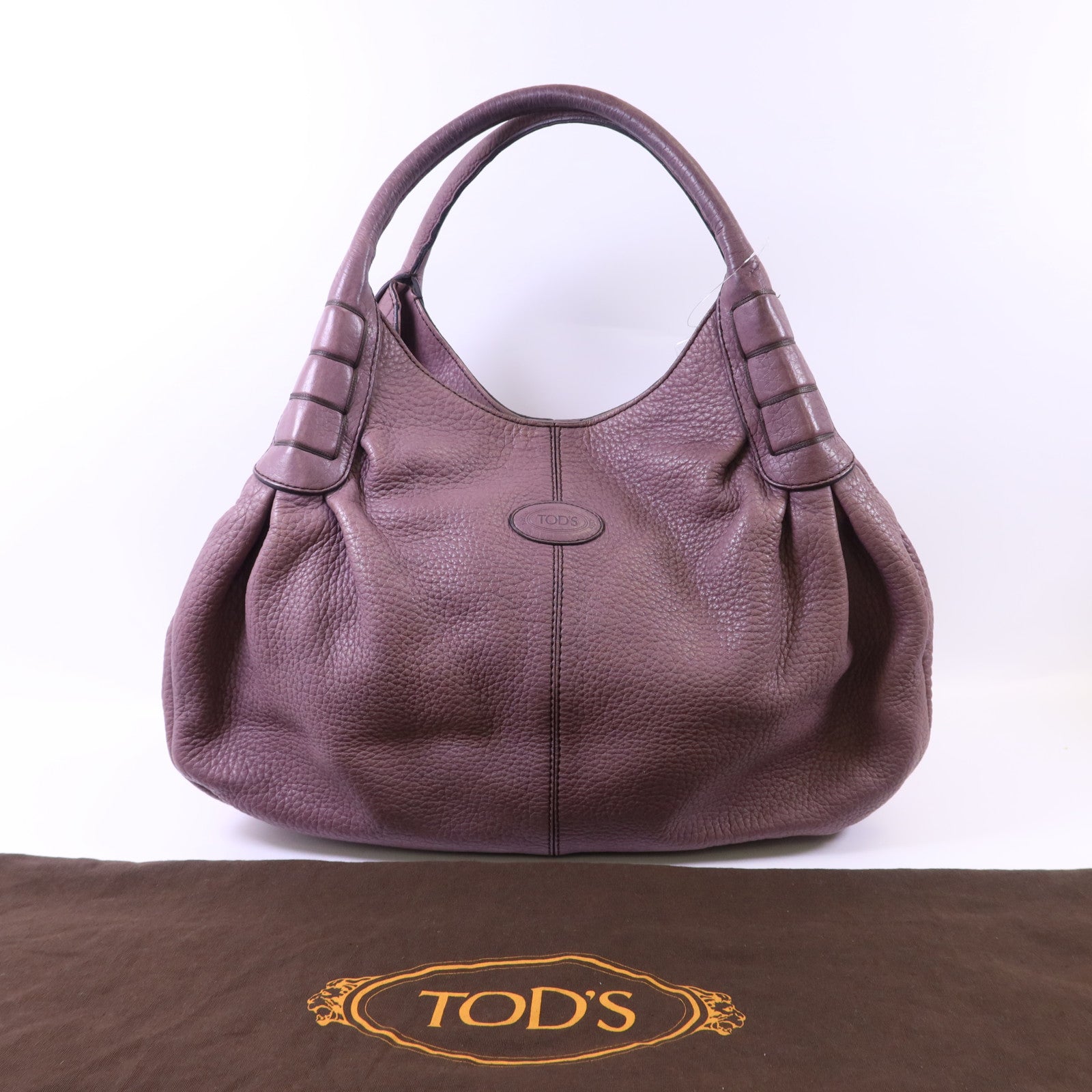 TOD'S 牛皮皮革Ivy Sacca Media Hobo銀扣肩背袋