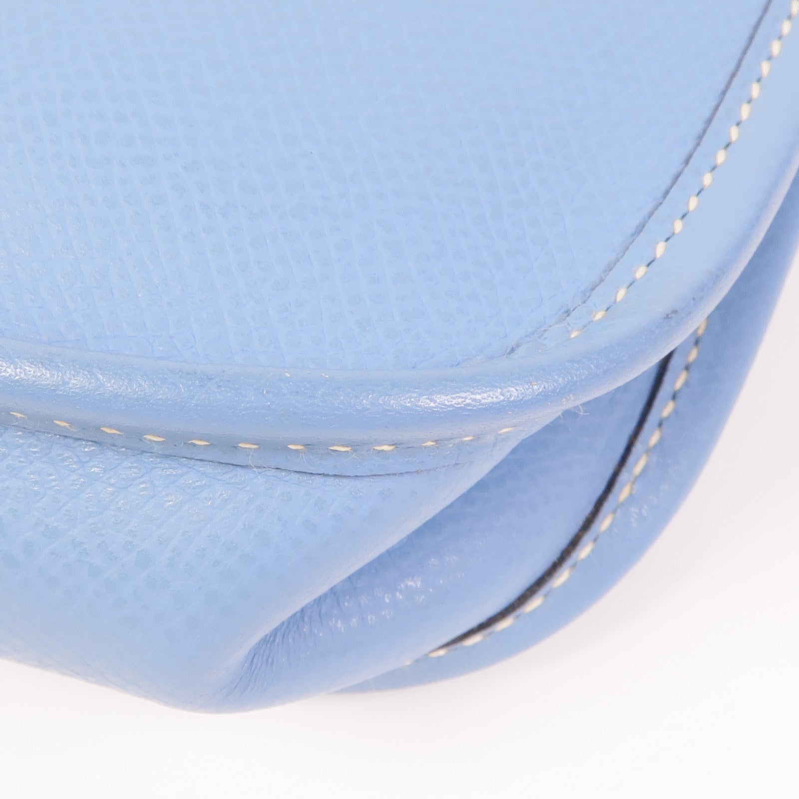 HERMES Clemence皮革Evelyne TPM銀扣手挽袋Bleu Jean