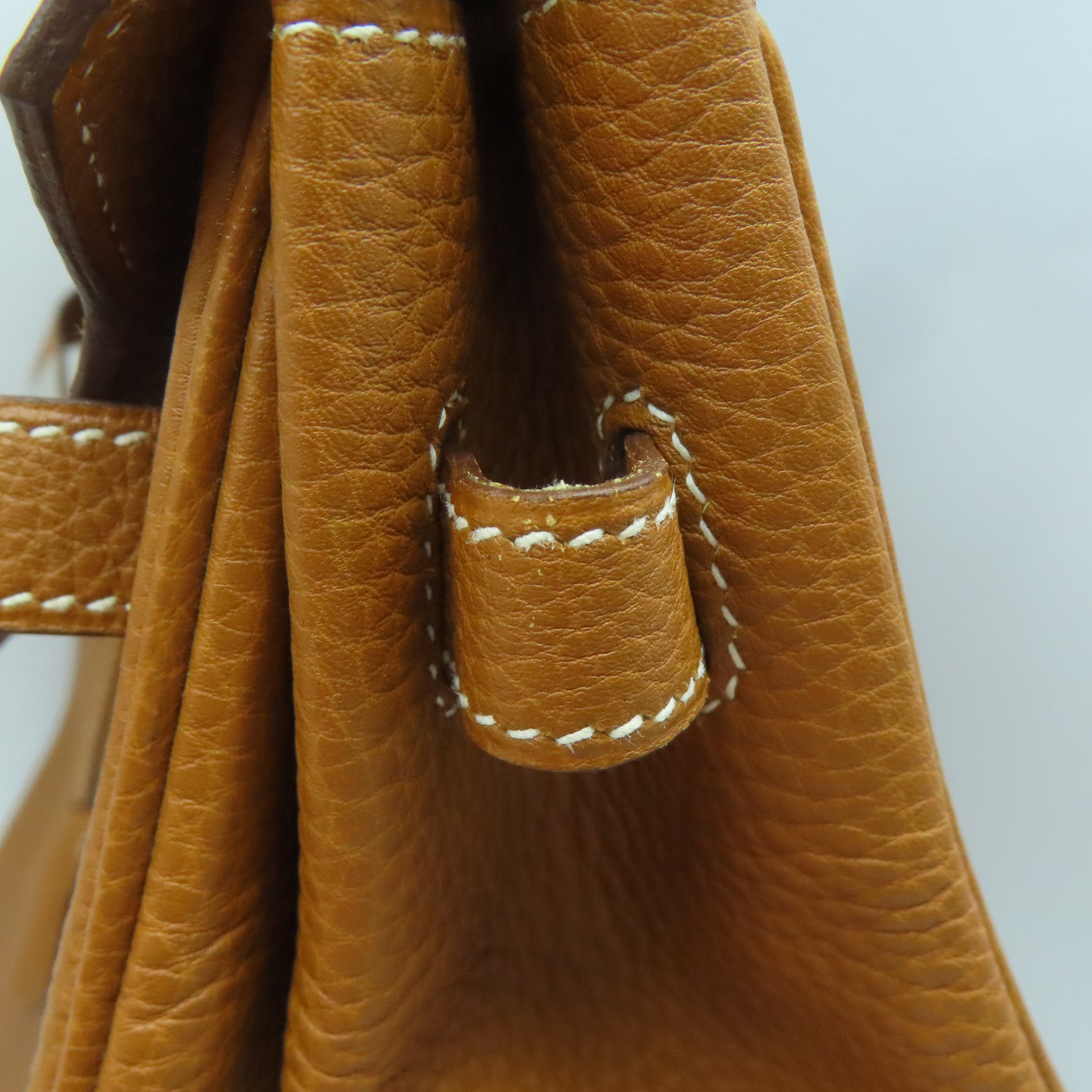 HERMES Togo皮革Haut a Courroies 32銀扣手挽袋啡色