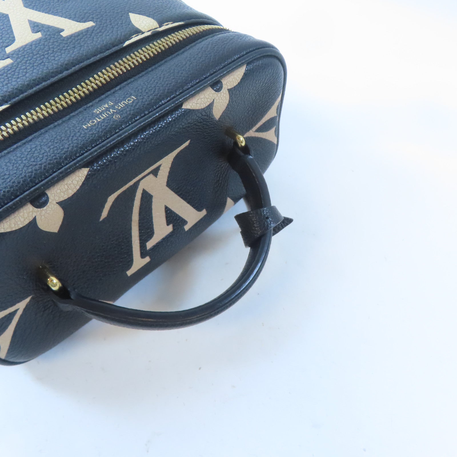 LOUIS VUITTON Monogram Giant Vanity PM金扣手挽肩背兩用袋黑色