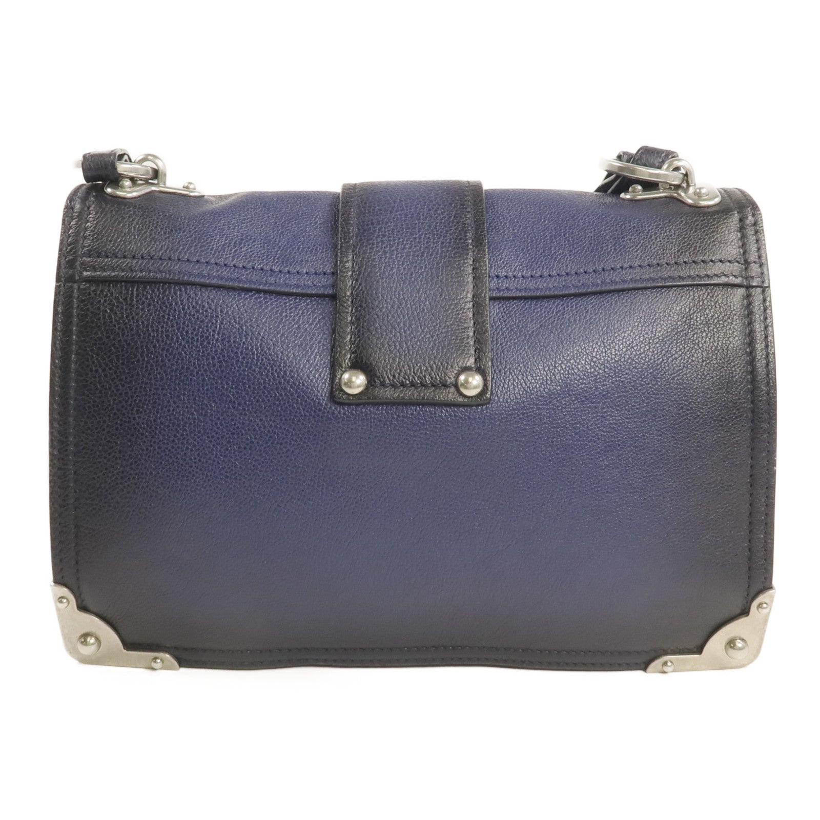 PRADA 牛皮皮革2 Way Shoulder銀扣手挽肩背兩用袋