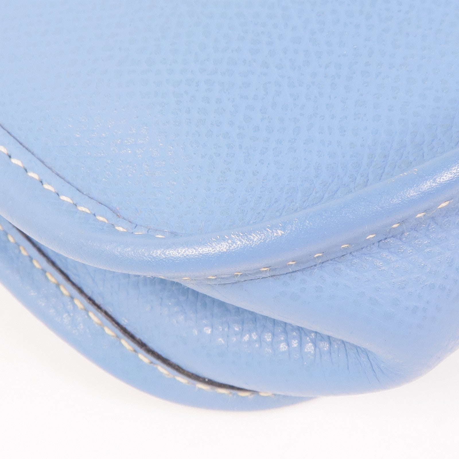 HERMES Clemence皮革Evelyne TPM銀扣手挽袋Bleu Jean