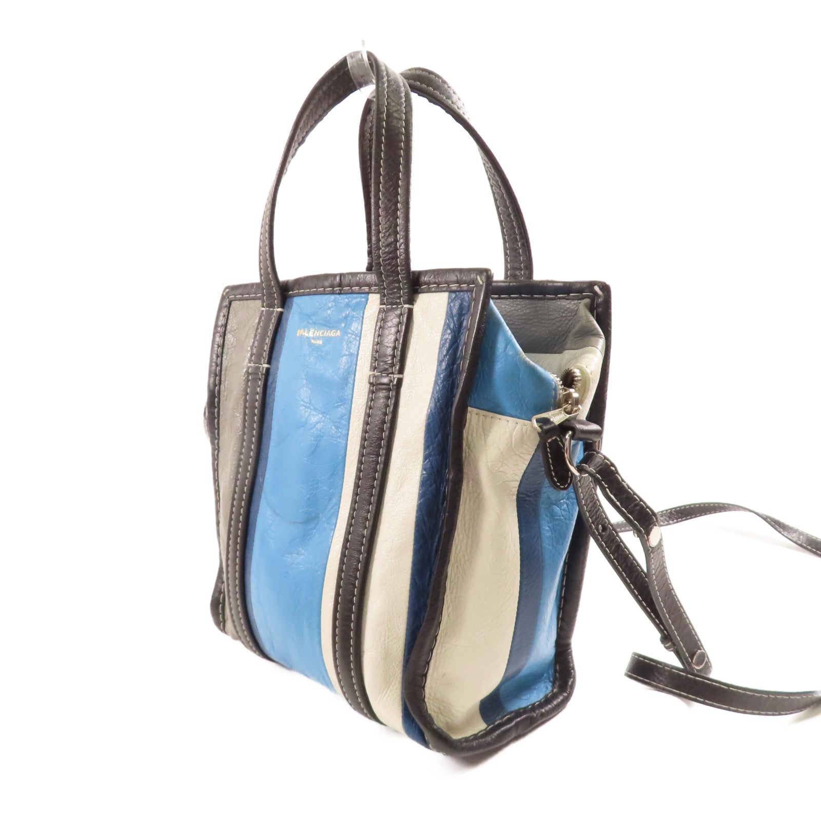 BALENCIAGA 牛皮皮革Bazzaar XS銀扣手挽肩背兩用袋